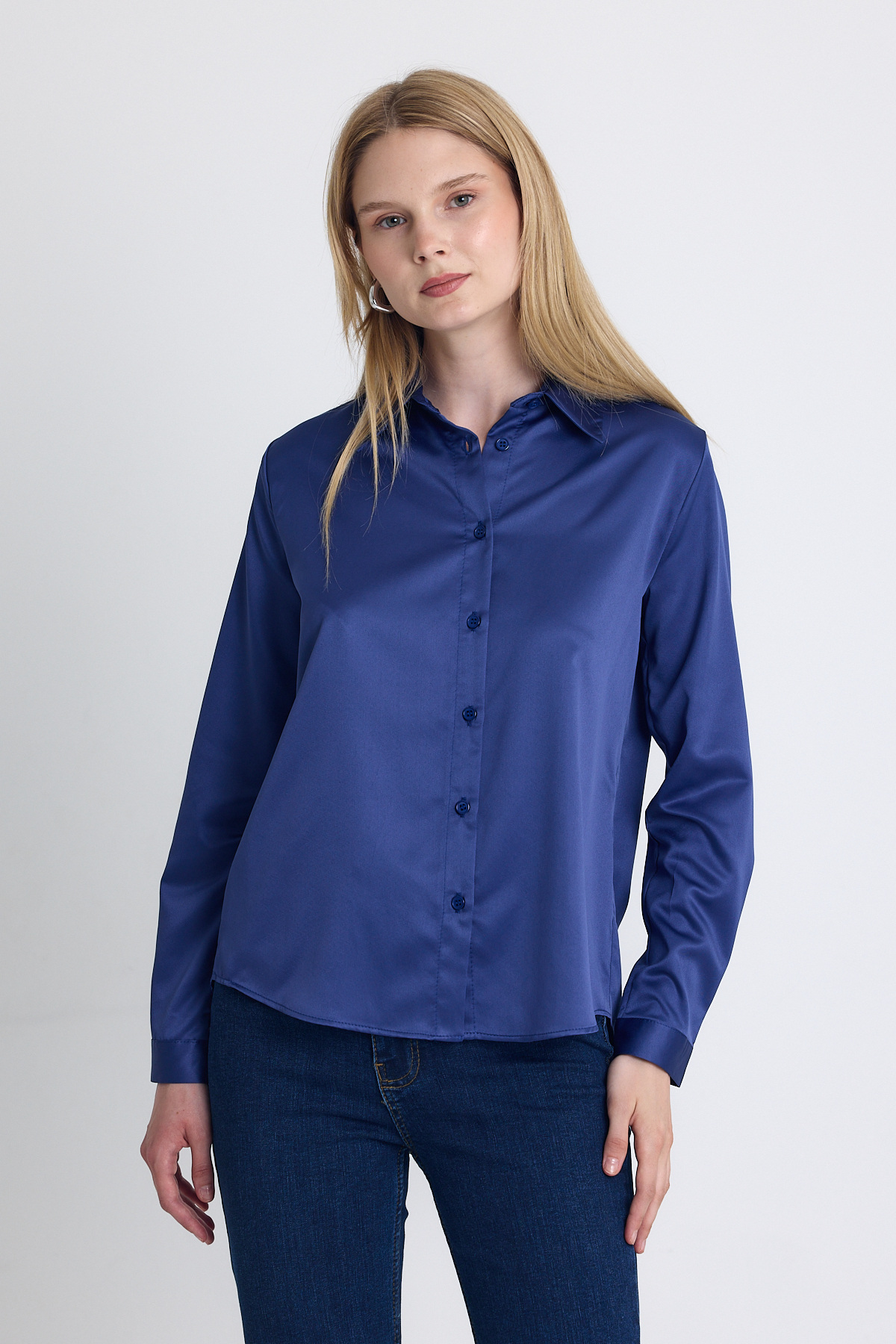 Laci Klasik Kesim Saten Gömlek 4105A - 1