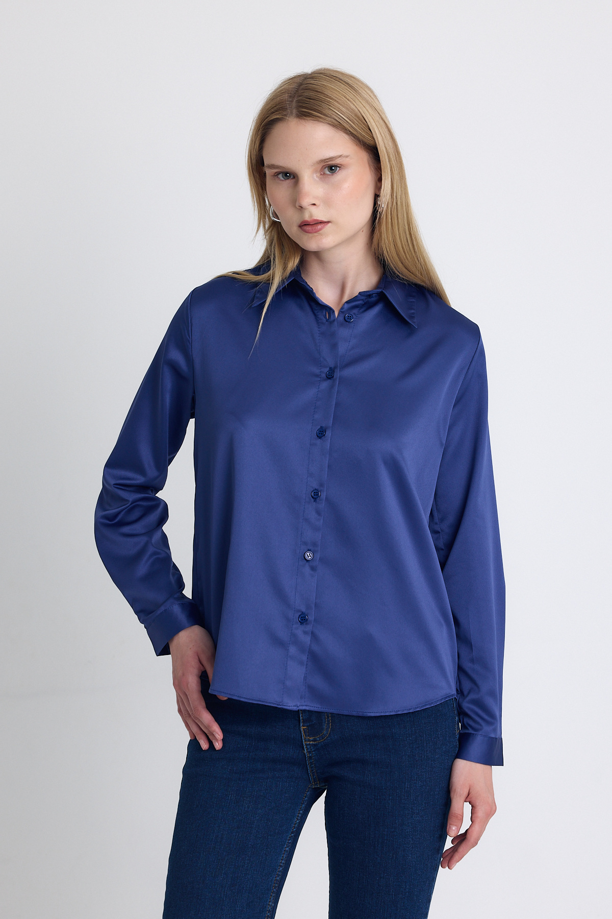 Laci Klasik Kesim Saten Gömlek 4105A - 2