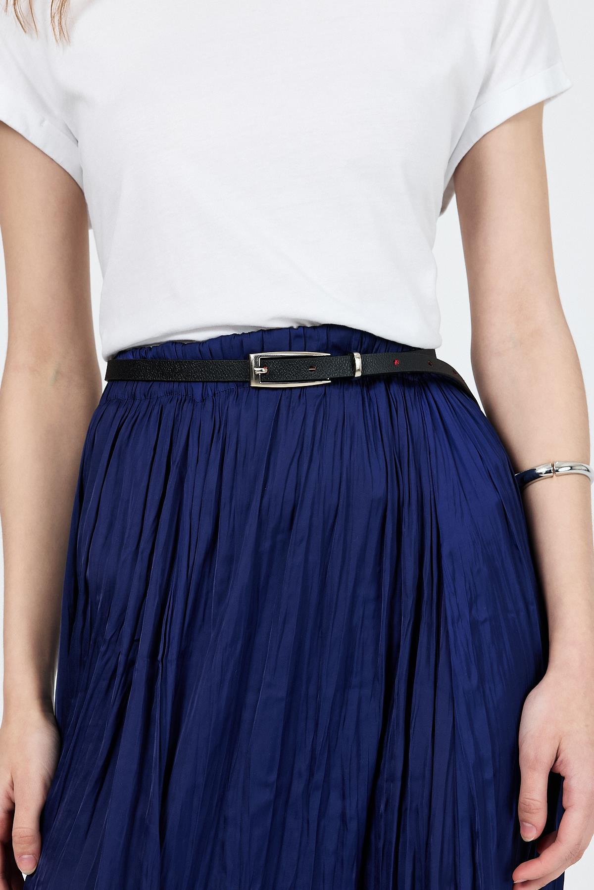 Laci Kraşlı Kırışık Kumaş Etek 9470 - RAYS