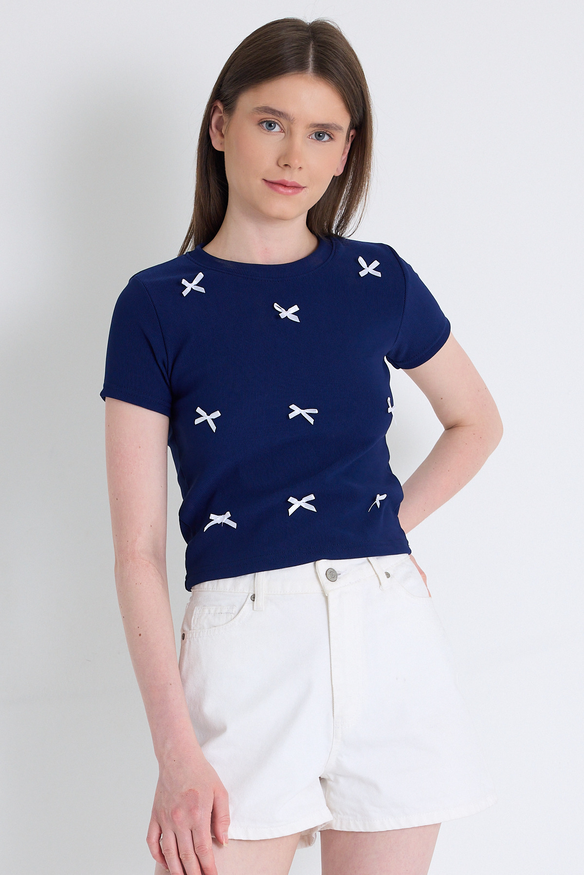 Laci Kurdele Detay Crop Tişört 2202 - 2