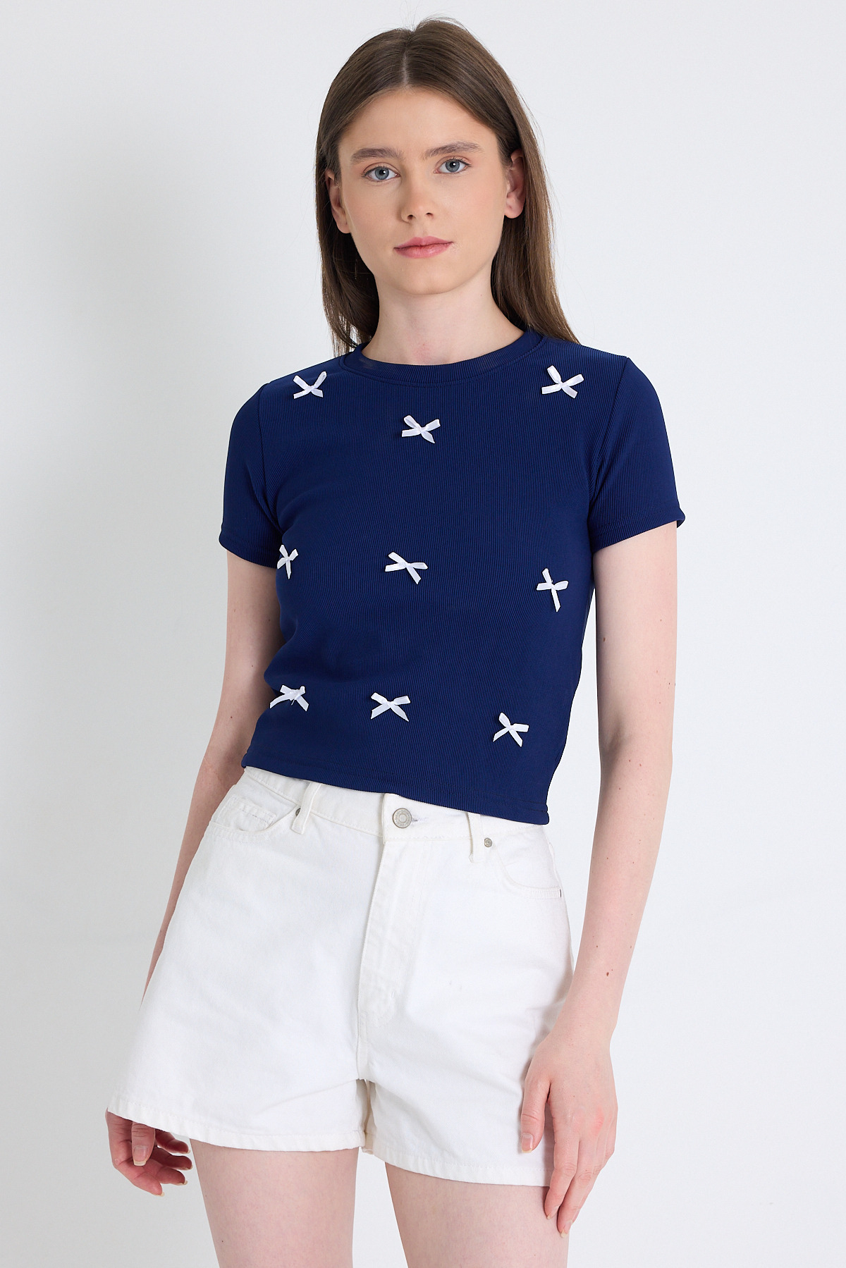 Laci Kurdele Detay Crop Tişört 2202 - 1