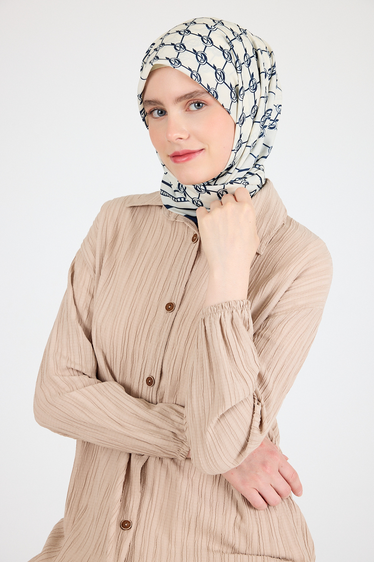 Laci Monogram Desenli Eşarp 3015 - 2