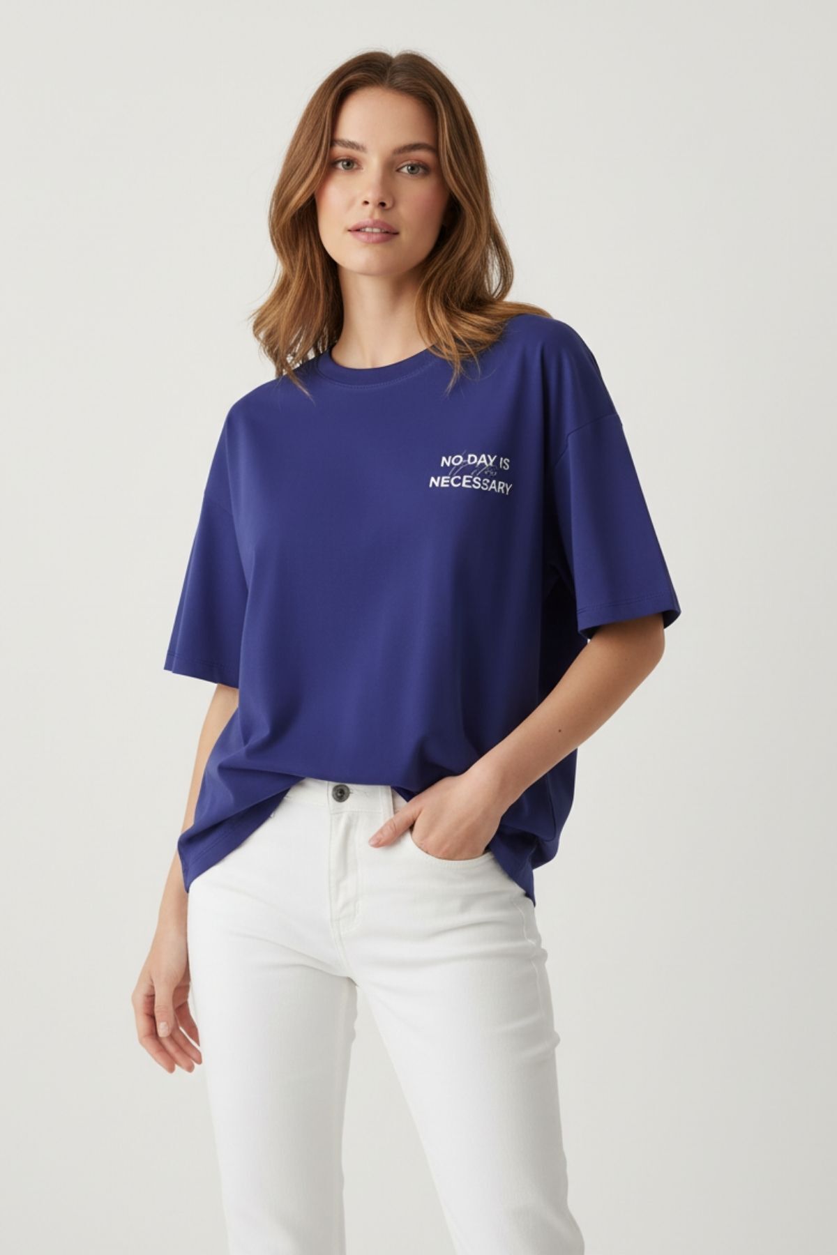 Laci Ön Arka Yazı Baskılı Tişört 8150 - 1