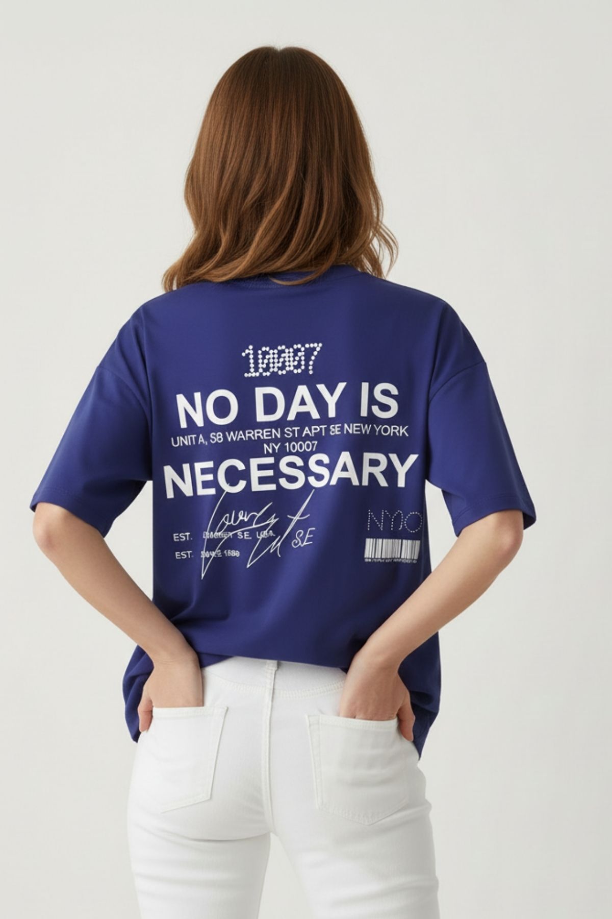 Laci Ön Arka Yazı Baskılı Tişört 8150 - 2