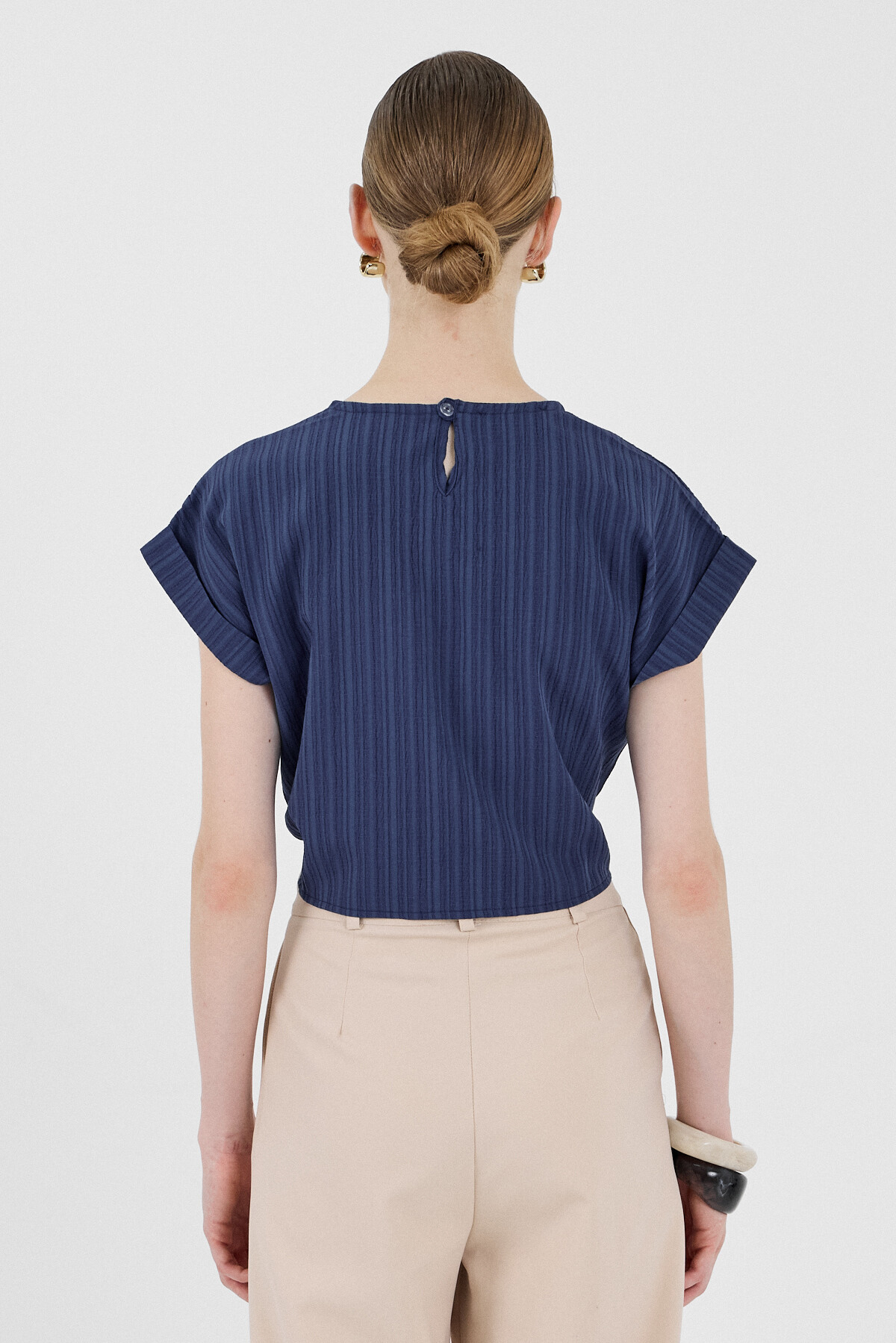 Laci Ön Bağlama Detaylı Bluz 8071A - 5