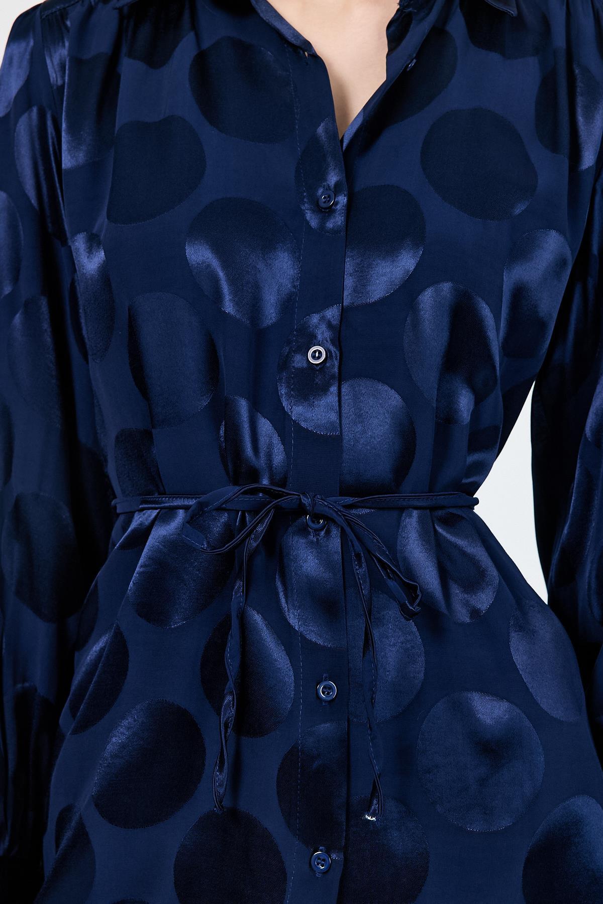 Laci Puantiye Desen İp Bağlama Detaylı Tunik 4690A - 6