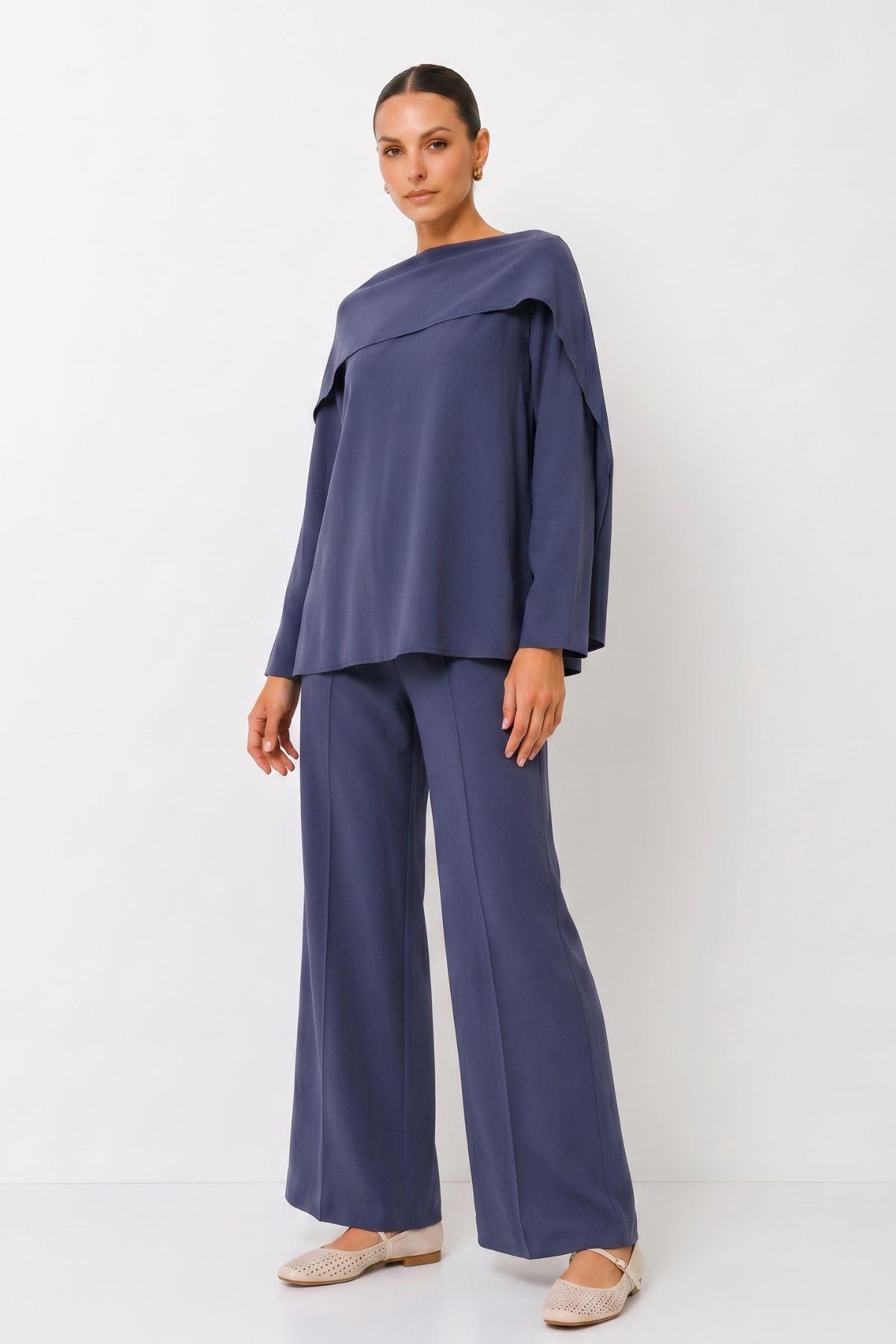 Şal Yaka Tunik Pantolon Takım 6350 Laci - 2