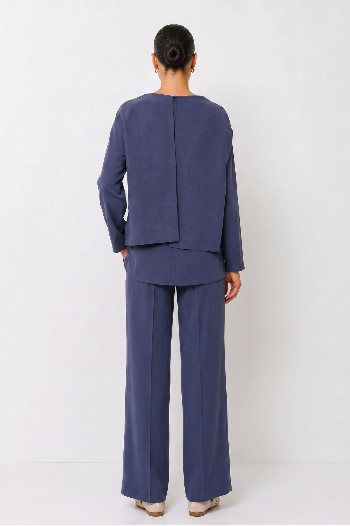 Şal Yaka Tunik Pantolon Takım 6350 Laci - 3