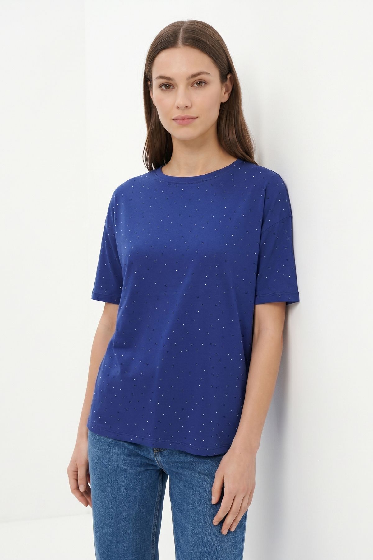 Laci Taşlı Bisiklet Yaka Tişört 1762 - RAYS (1)