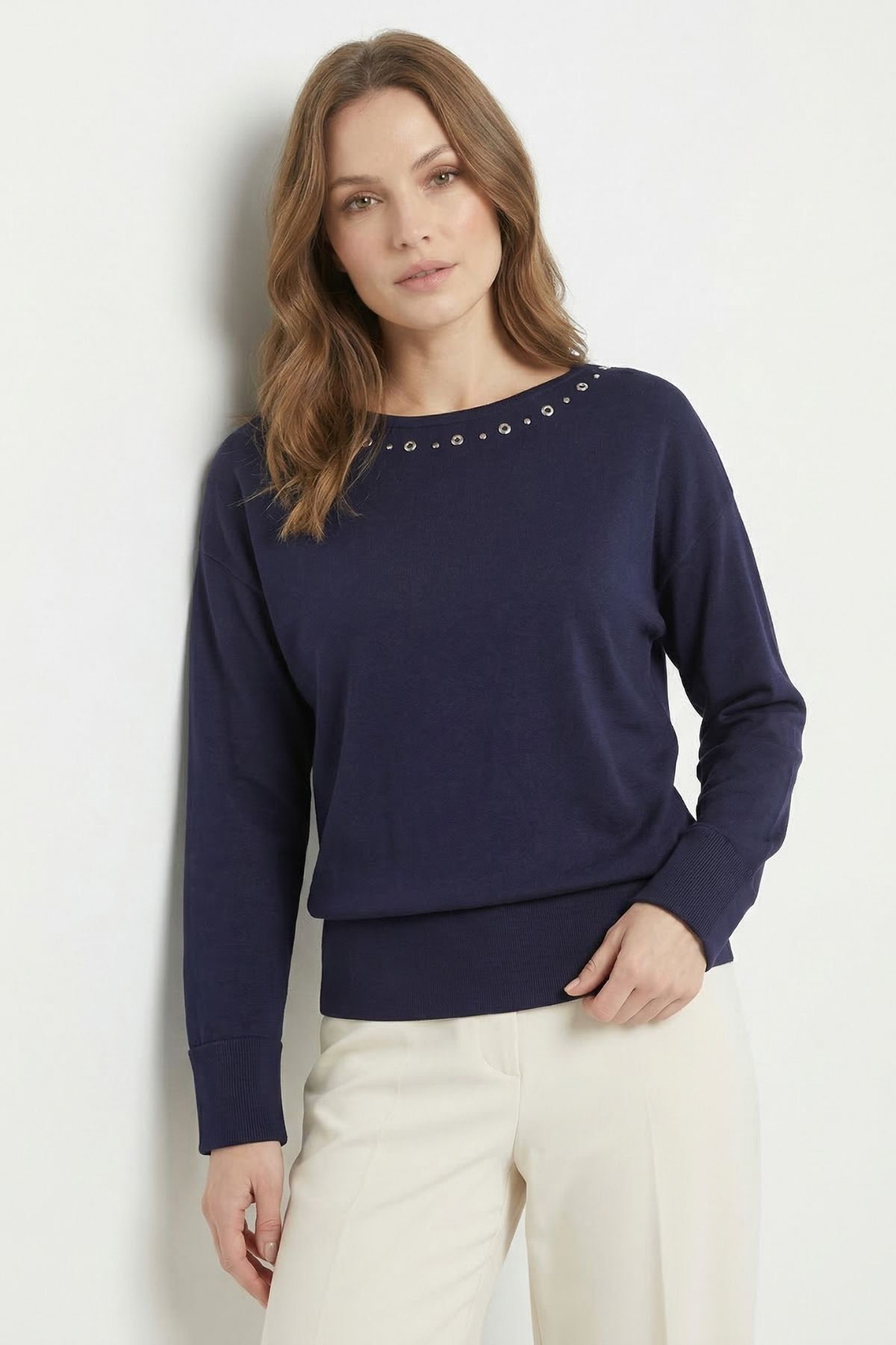 Laci Yaka Kuş Göz Detay Bluz 7848 - 1