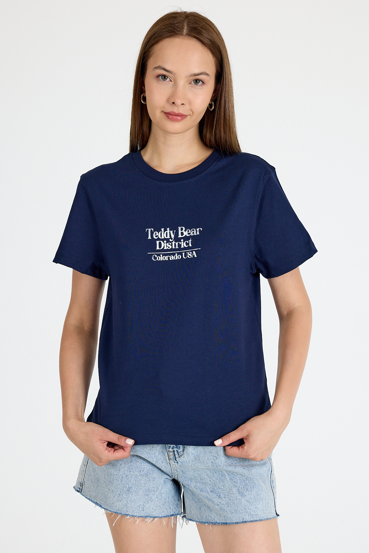 Laci Yazı Baskılı Oversize Tişört 6462 - 1