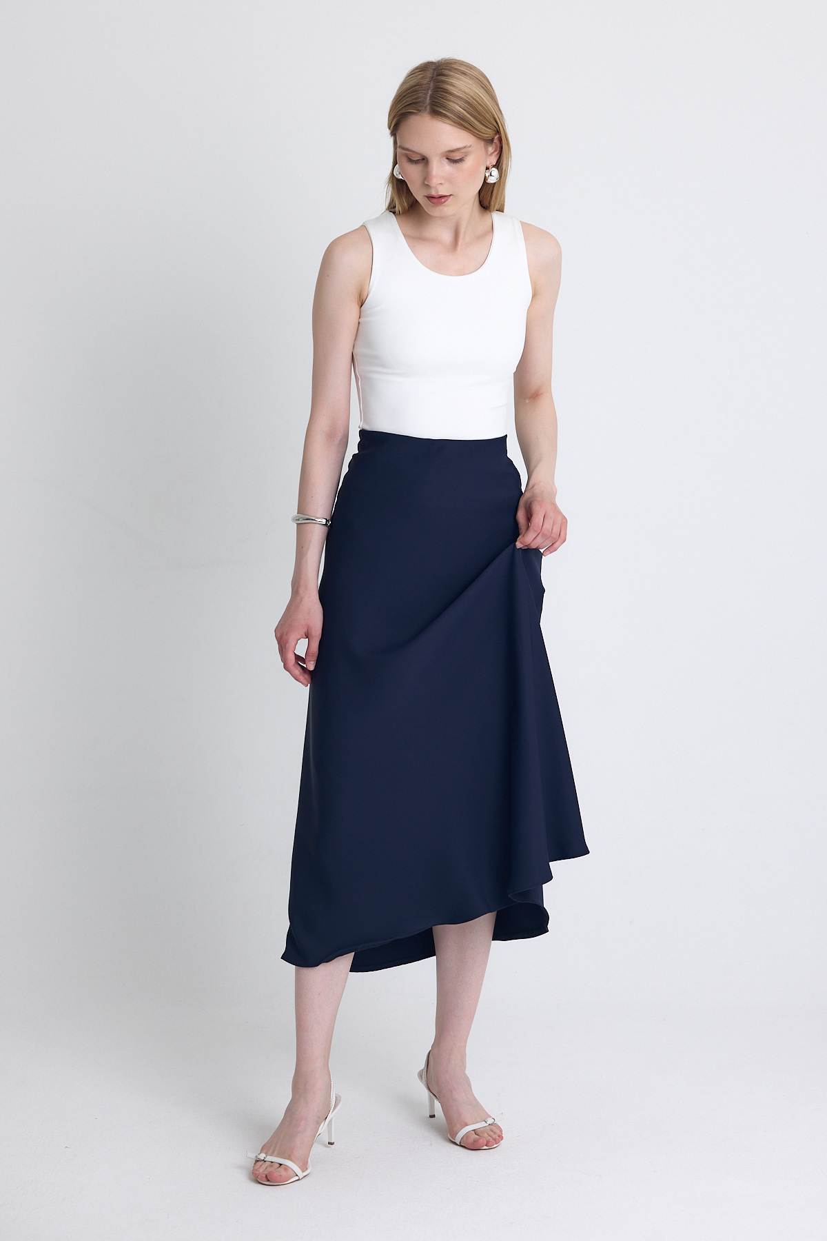 Laci Yüksek Bel Midi A Kesim Etek 241312 - 6