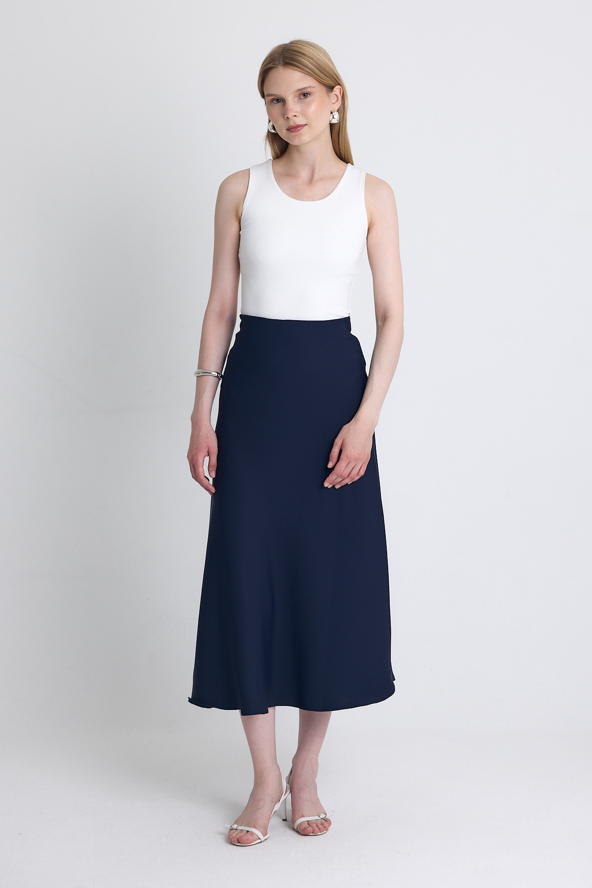 Laci Yüksek Bel Midi A Kesim Etek 241312 - 1
