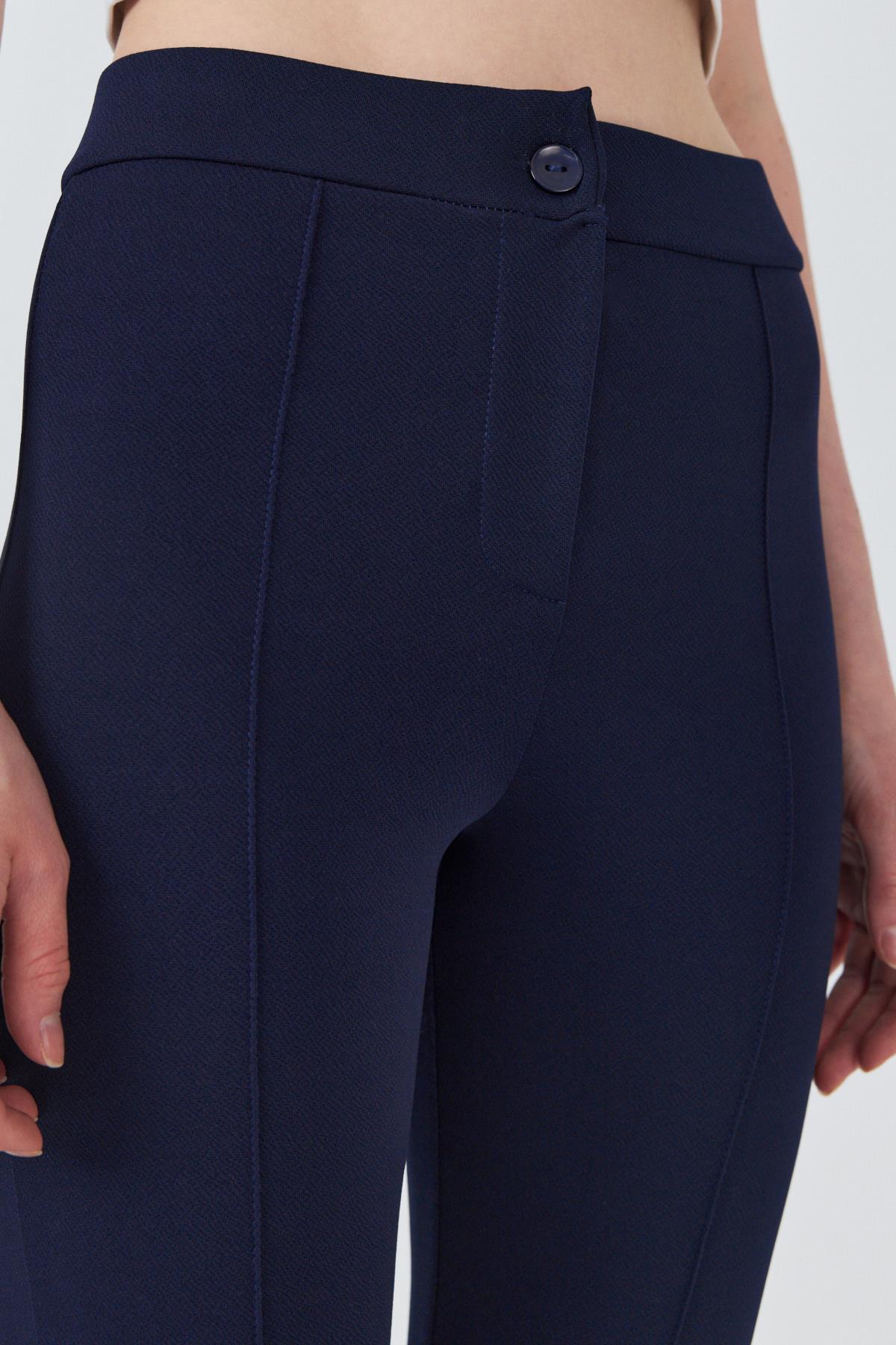 Laci Yüksek Bel Nervür Dikiş Detaylı Tayt Pantolon 6875A - RAYS