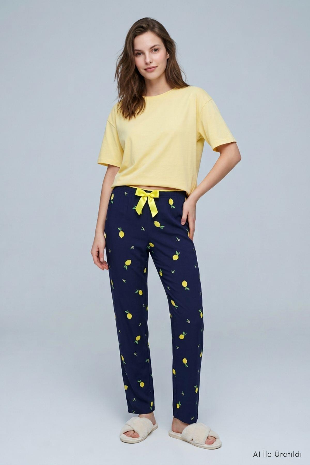 Limon Desen Pijama 4557 Laci - 1