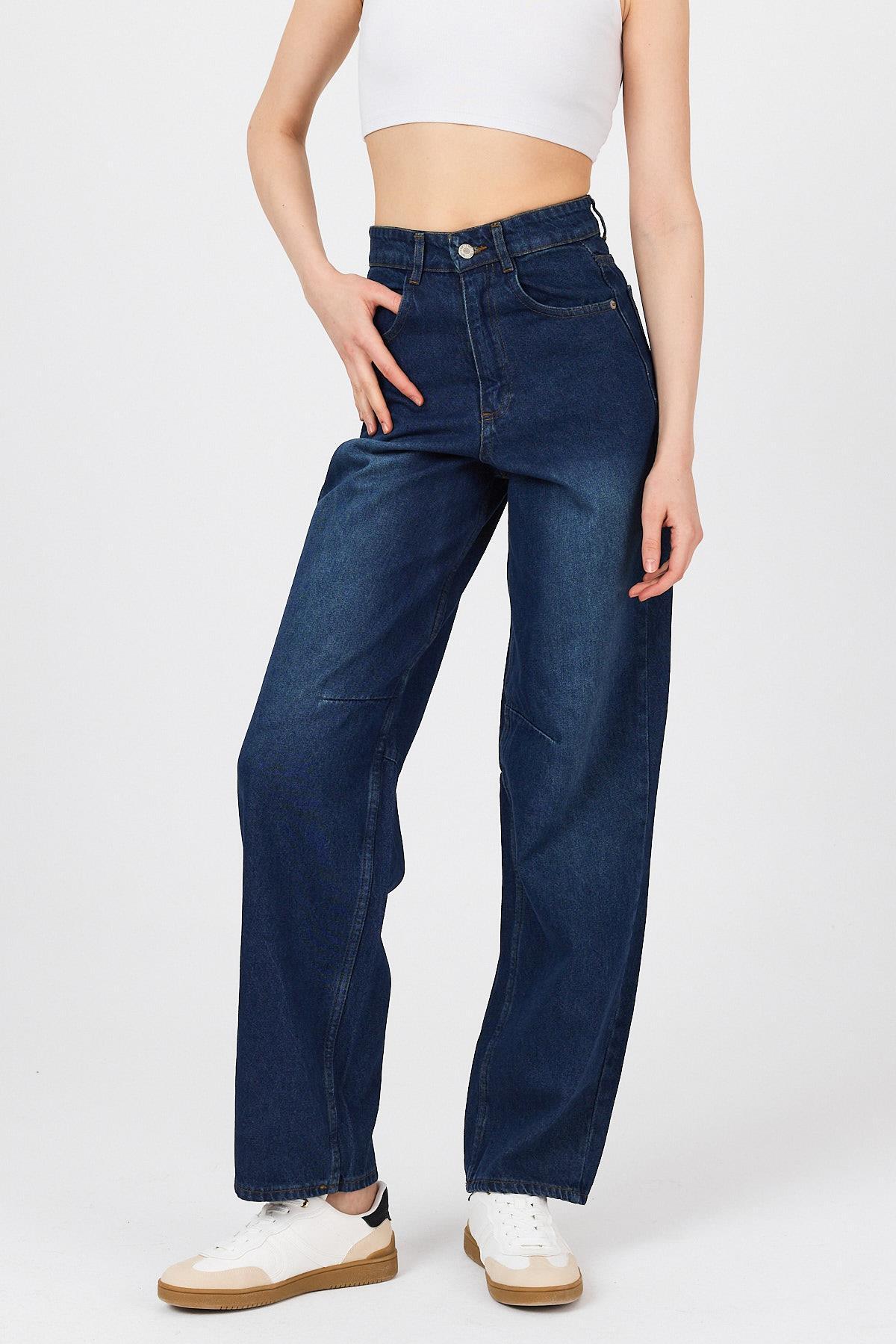 Mavi Arka Kemer Tokalı Yüksek Bel Jean11137 - 3