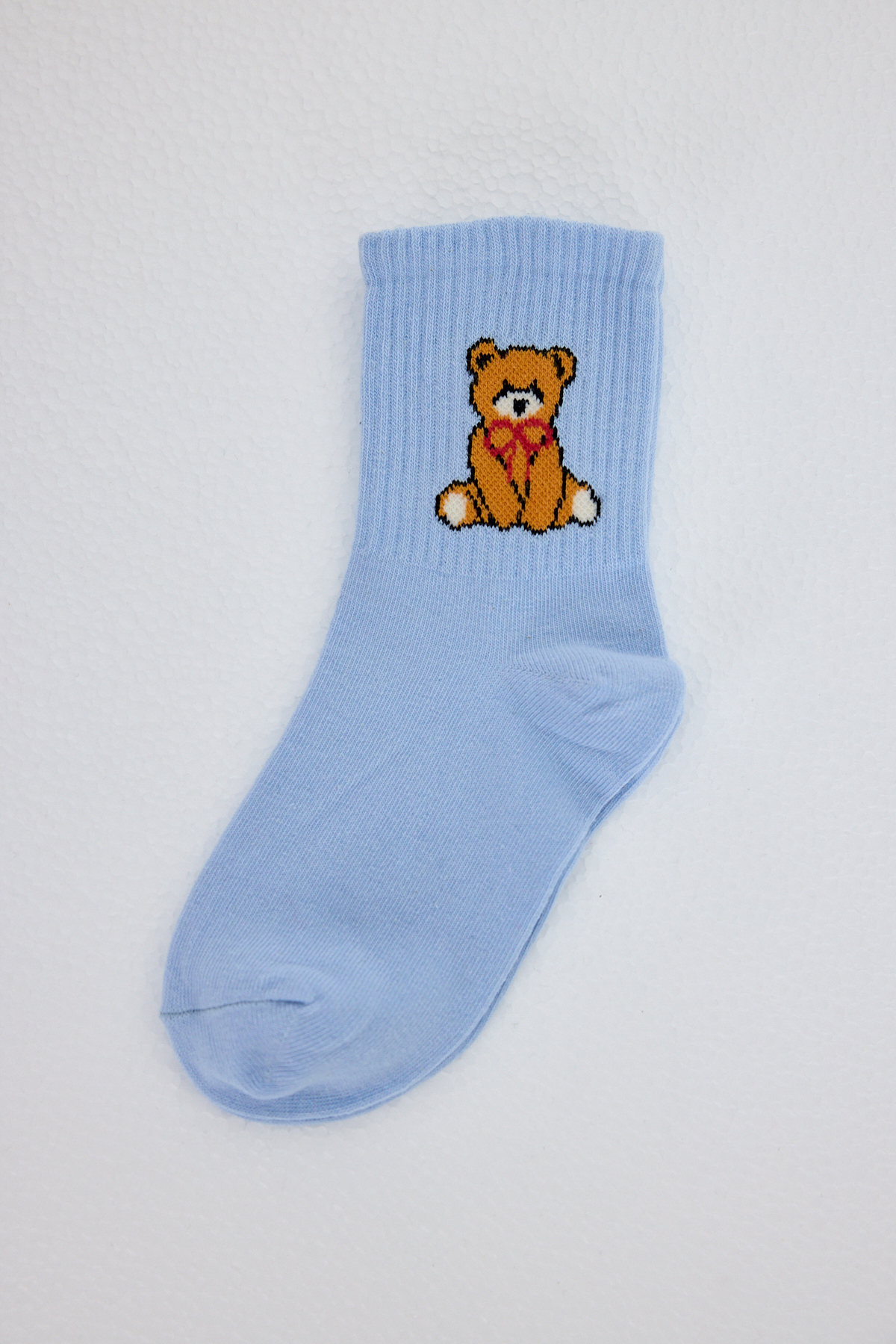 Mavi Ayı Desenli Örme Soket Çorap 1214 - RAYS