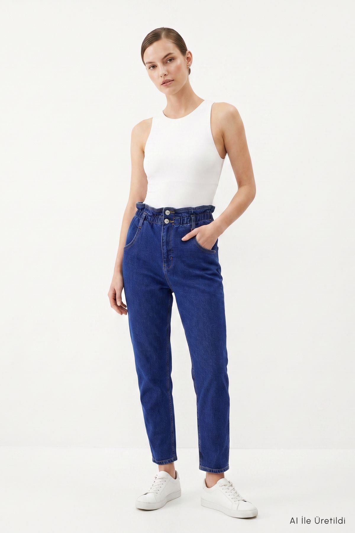 Mavi Bel Lastikli Battal Boy Jean 564 - RAYS