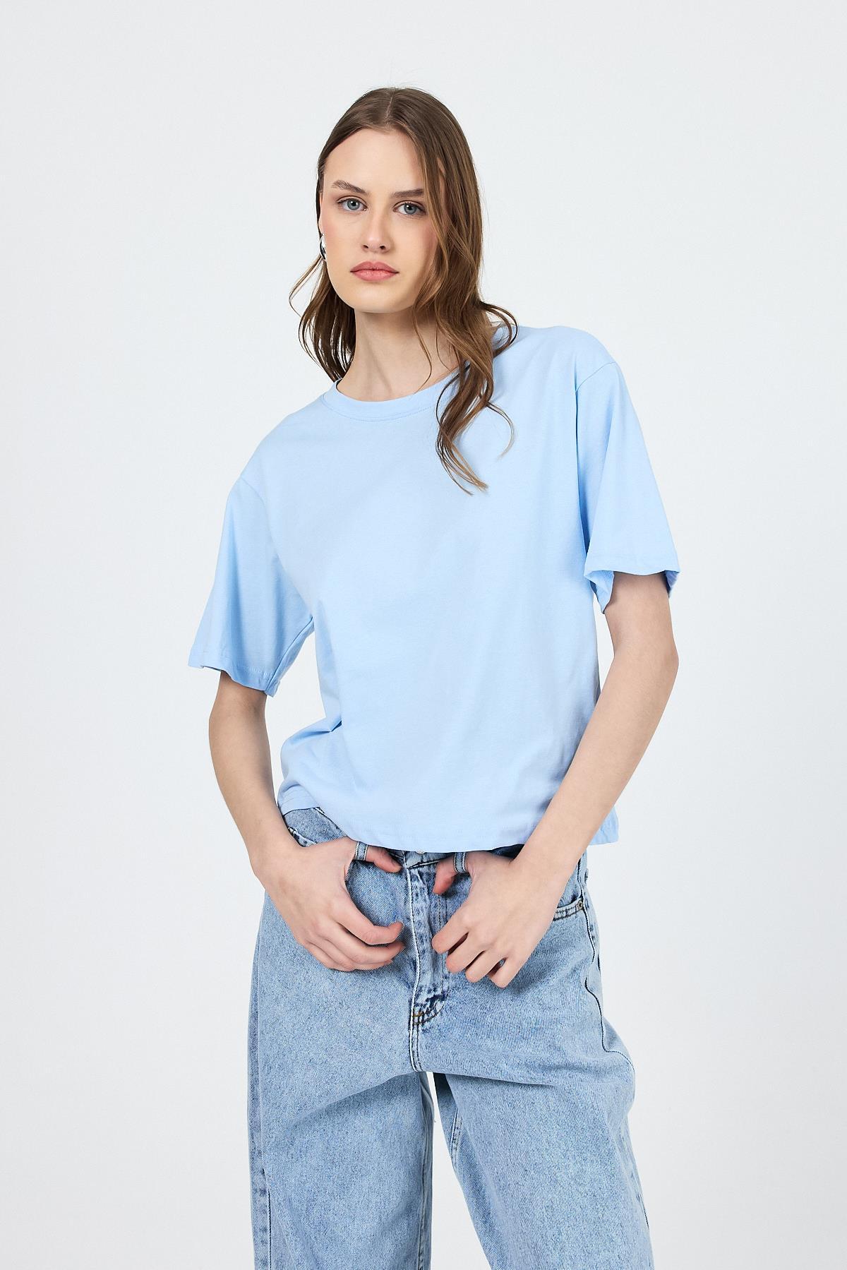 Mavi Bisiklet Yaka %100 Pamuk Relaxed Fit Tişört 2142M - 1
