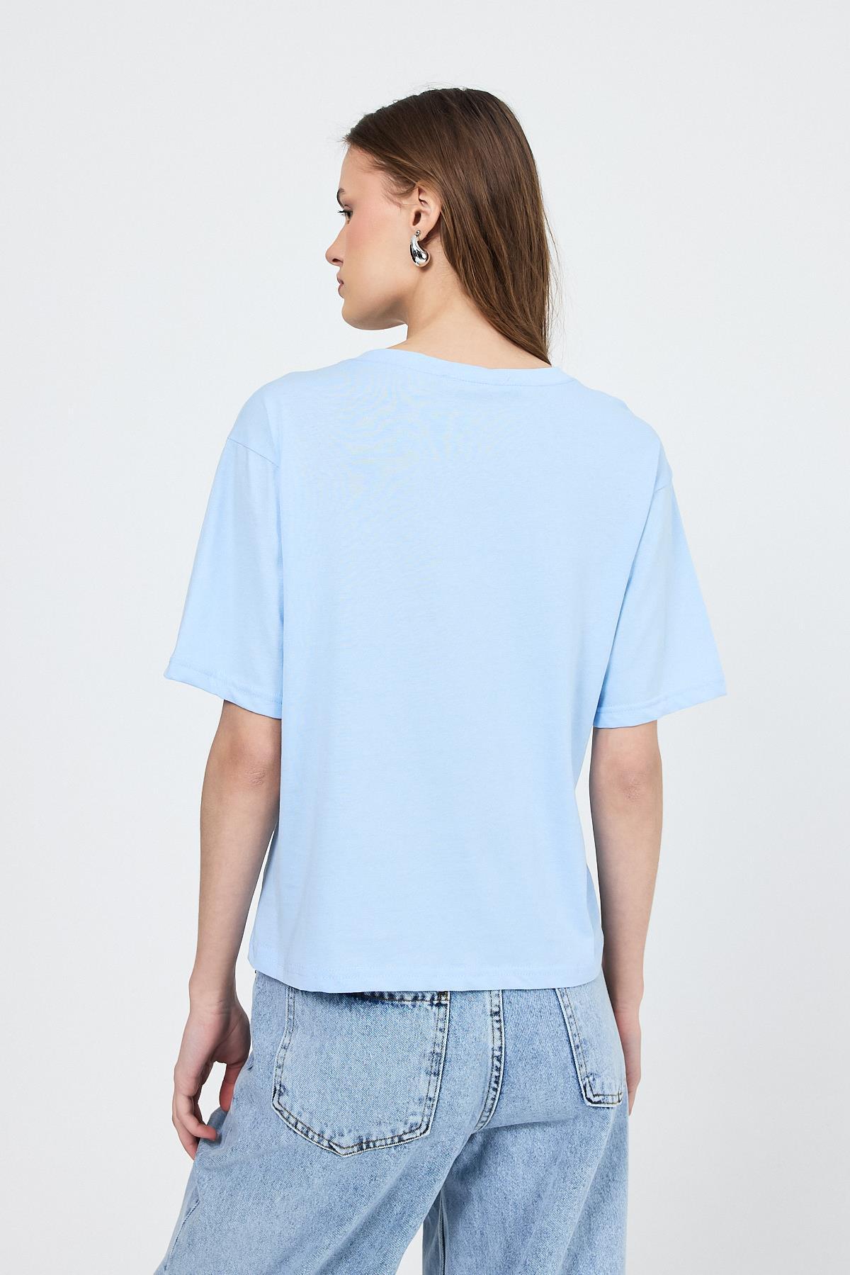 Mavi Bisiklet Yaka %100 Pamuk Relaxed Fit Tişört 2142M - 5