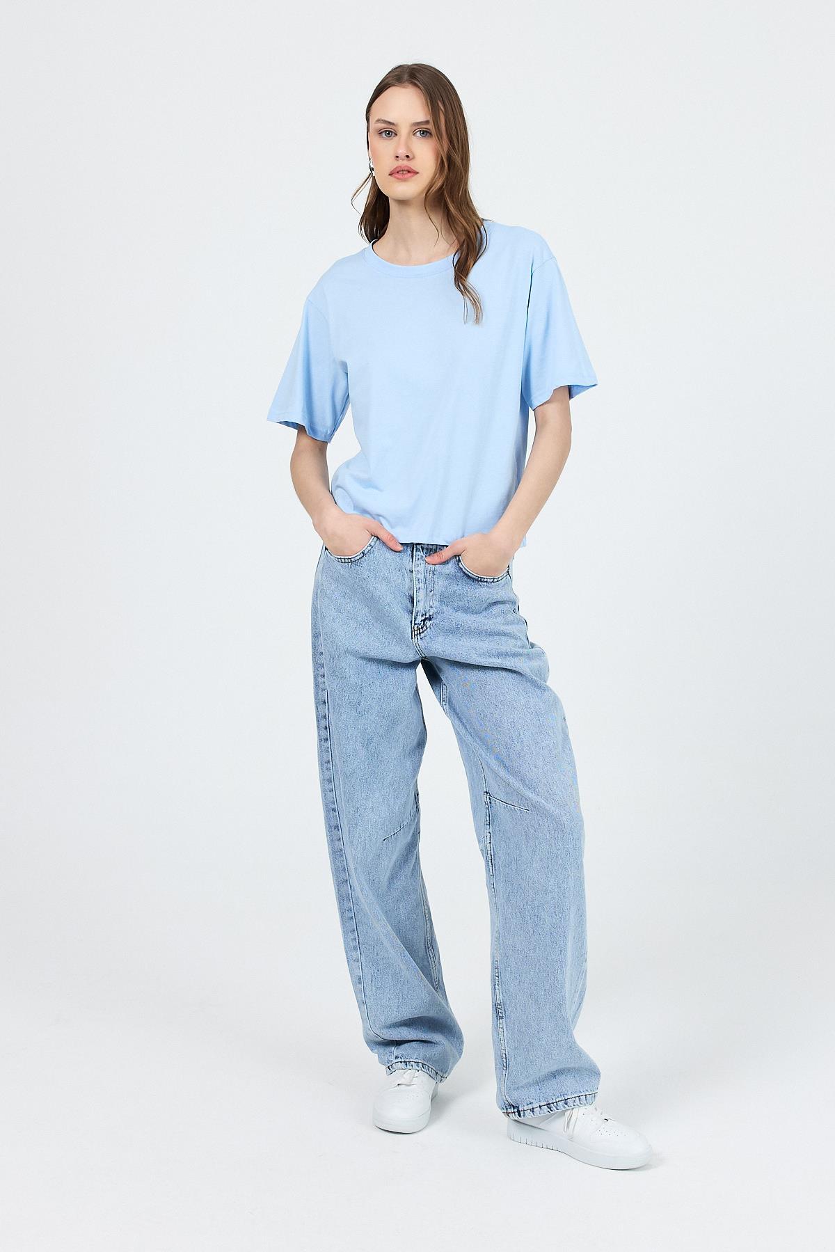 Mavi Bisiklet Yaka %100 Pamuk Relaxed Fit Tişört 2142M - 2