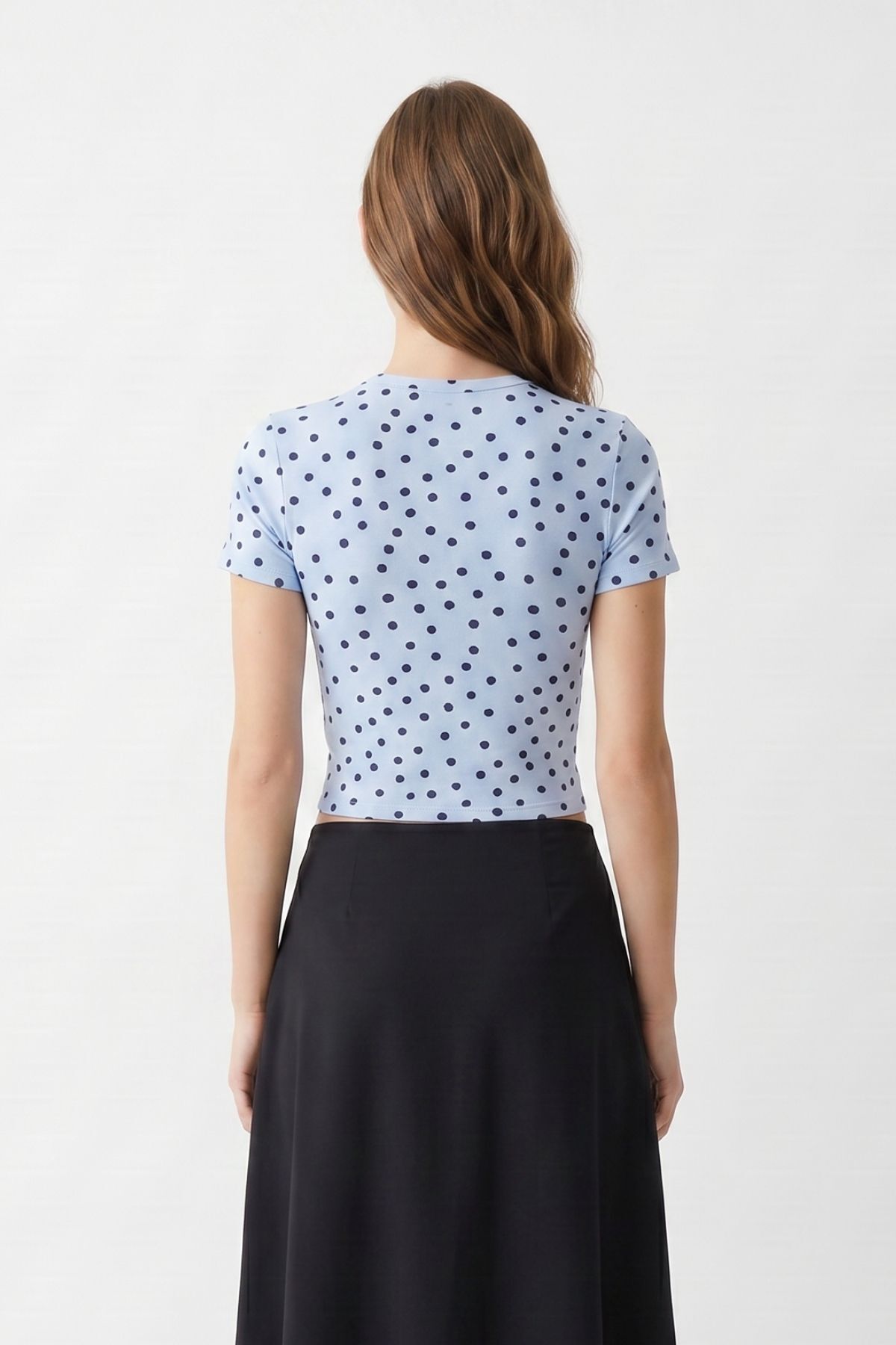 Mavi Bisiklet Yaka Kısa Kol Puantiyeli Slim Fit Tişört 2911 - 3
