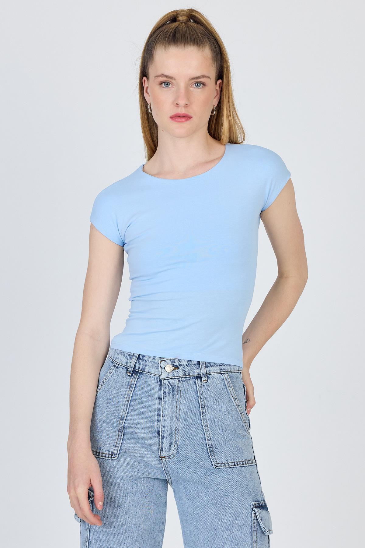 Mavi Bisiklet Yaka Pamuklu Slim Fit Tişört 9190 - RAYS