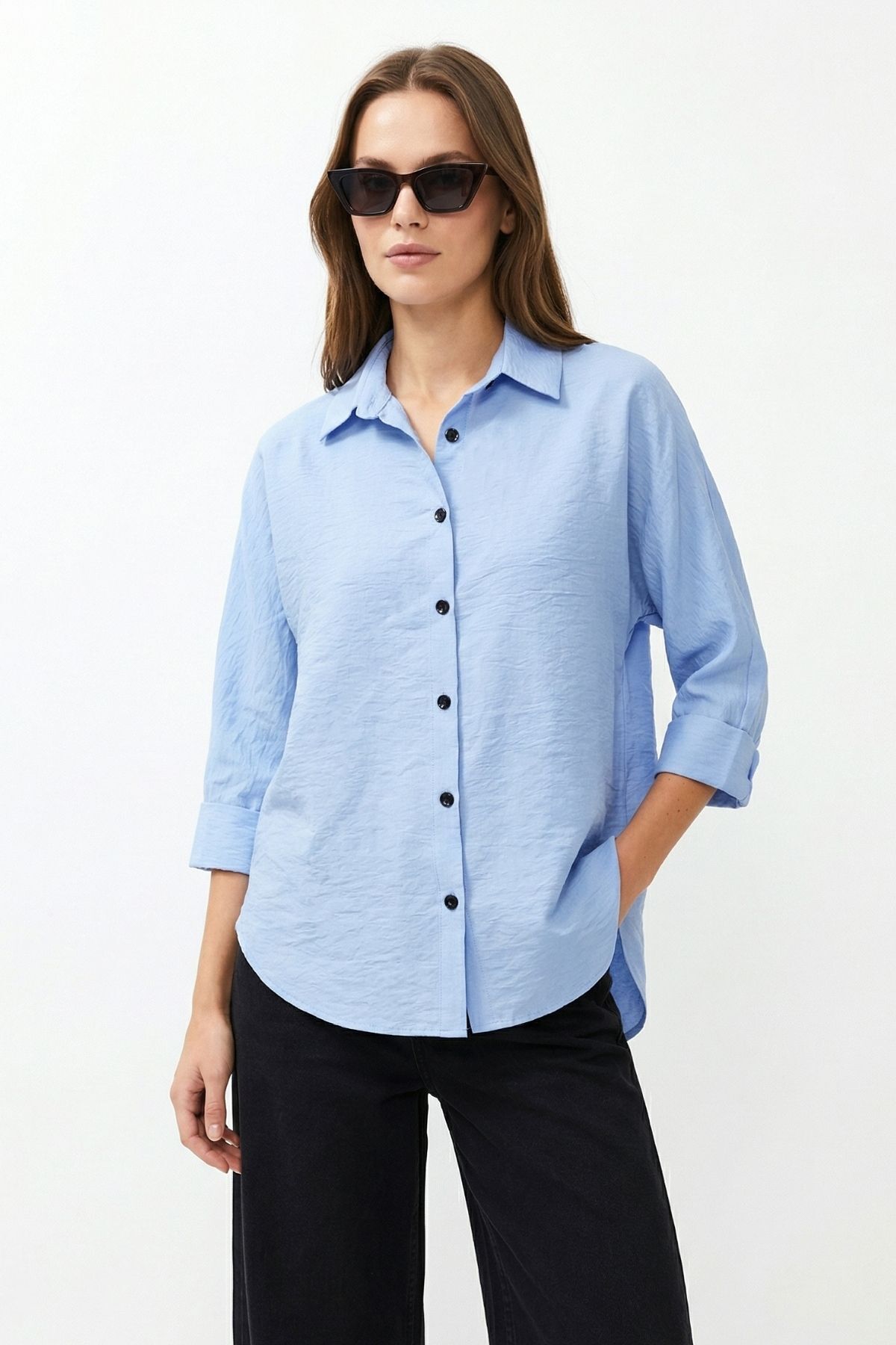 Mavi Fakir Kol Oversize Gömlek 4143 - 3