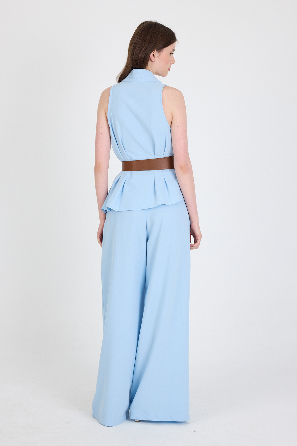 Mavi Yelekli Kemerli Pantolon Takım 5254 - 5