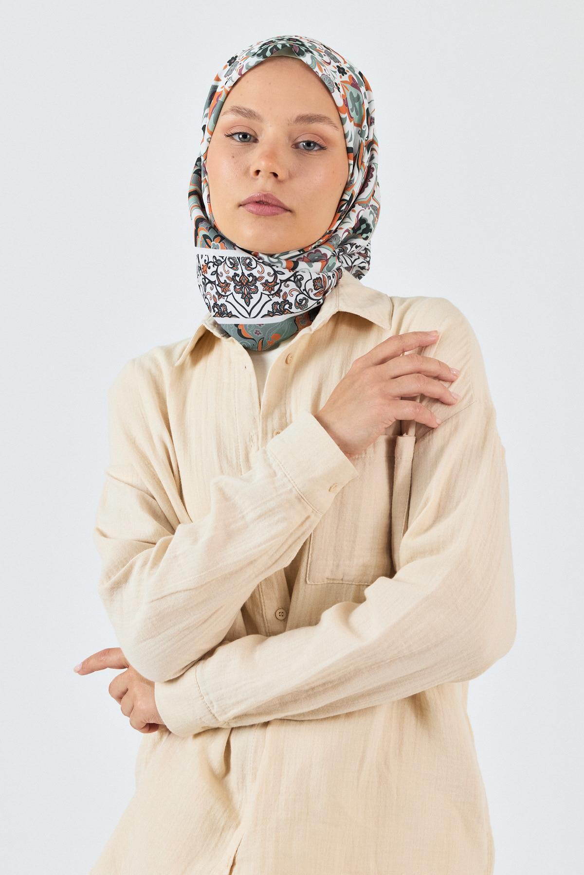 Mint Desenli Eşarp 3005 - 6