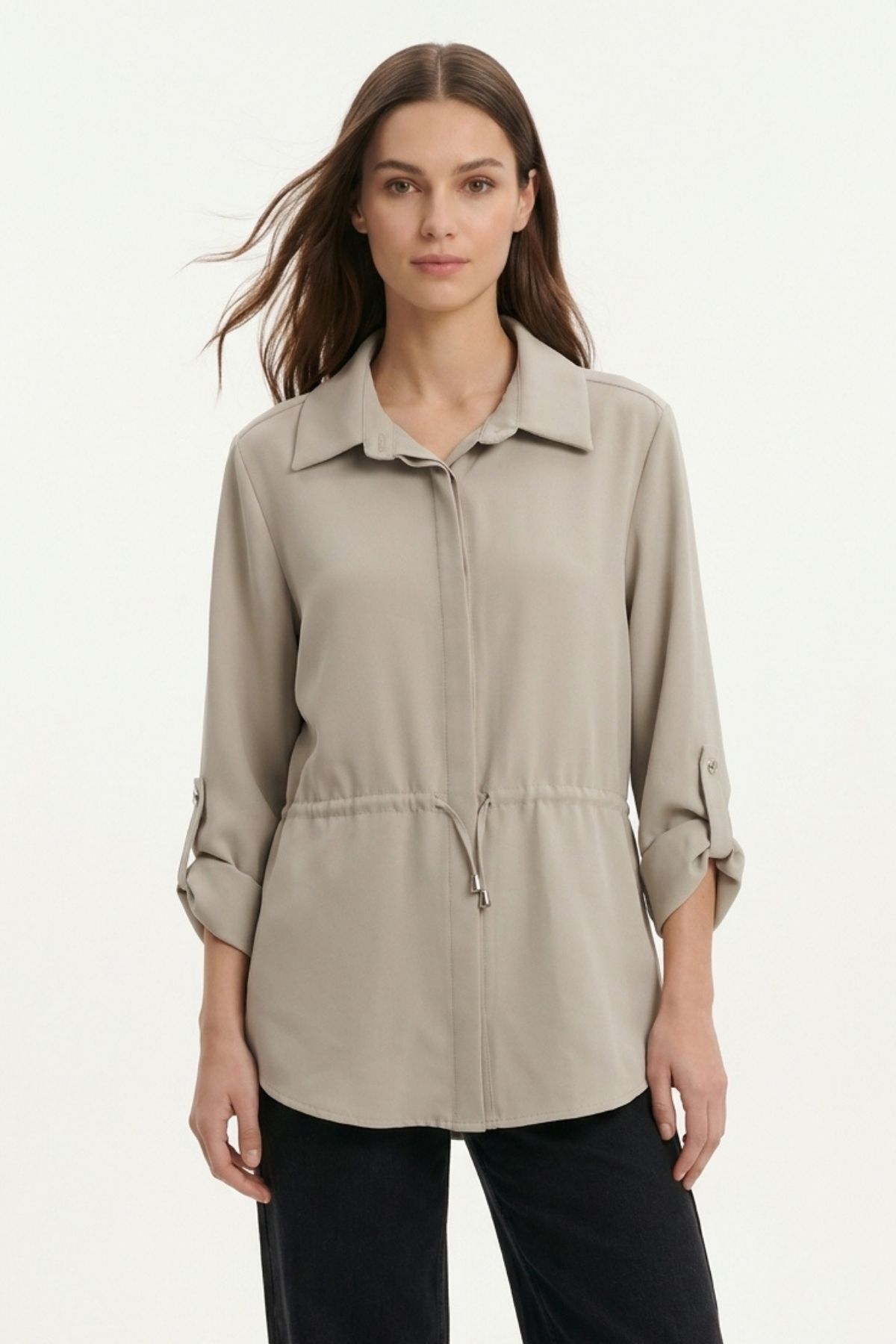 Mint Katlamalı Kol Bel Büzgülü Gömlek 261134 - RAYS