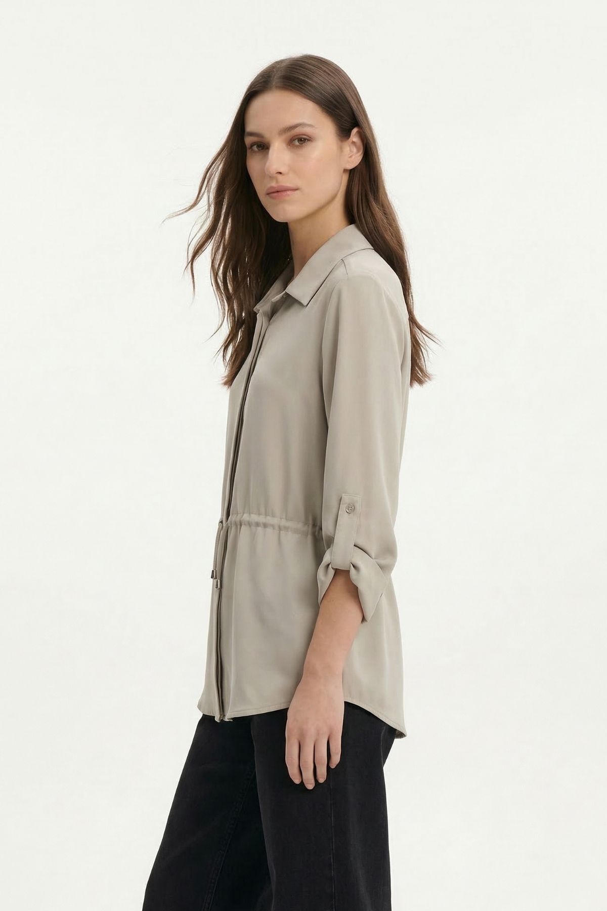 Mint Katlamalı Kol Bel Büzgülü Gömlek 261134 - RAYS