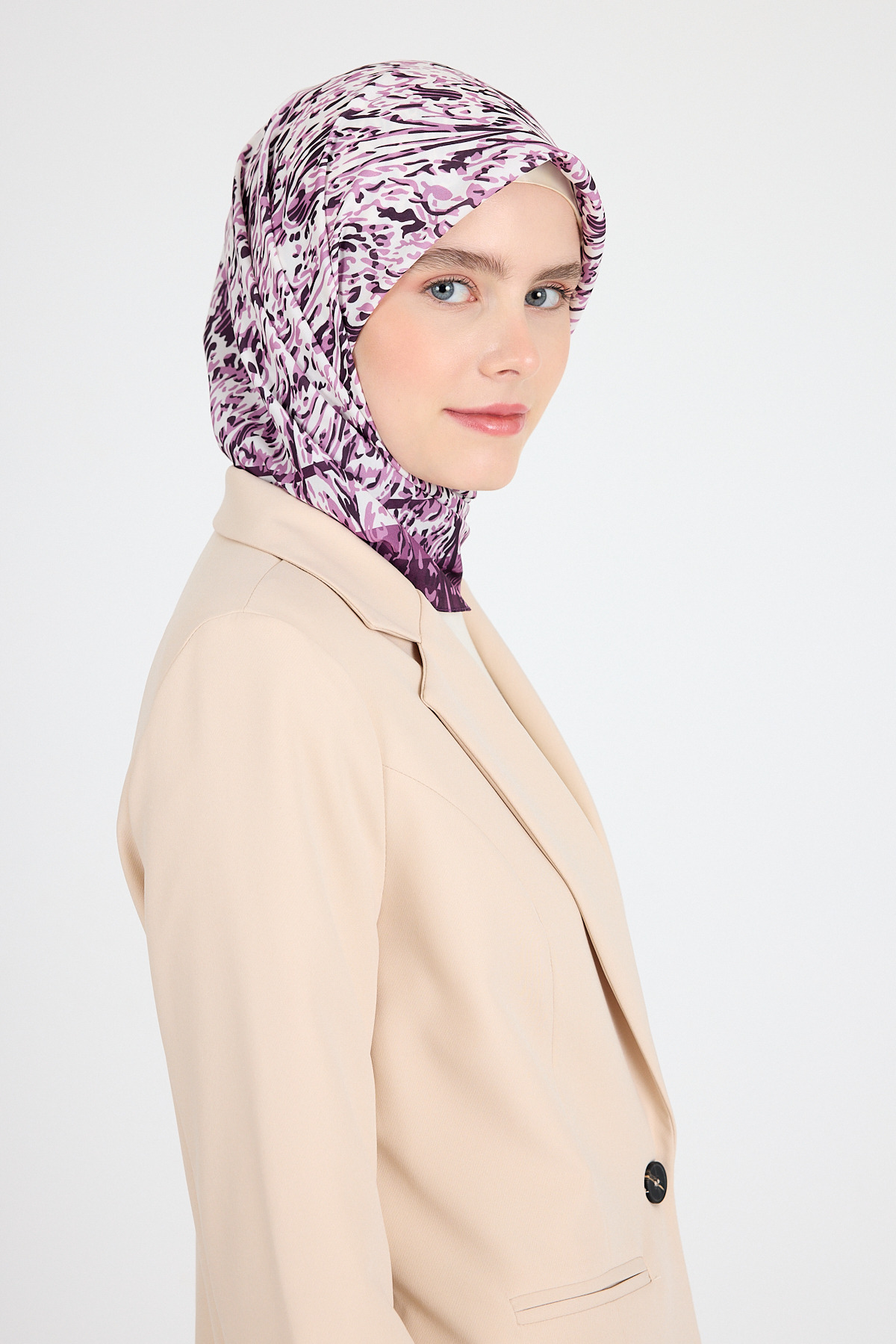Mor Ebru Desenli Eşarp 3012 - 3