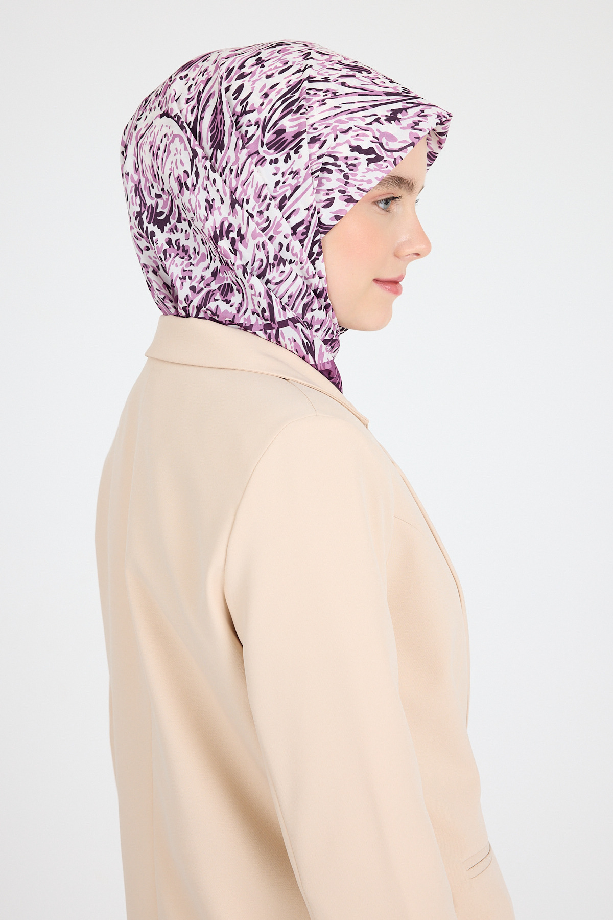 Mor Ebru Desenli Eşarp 3012 - 1