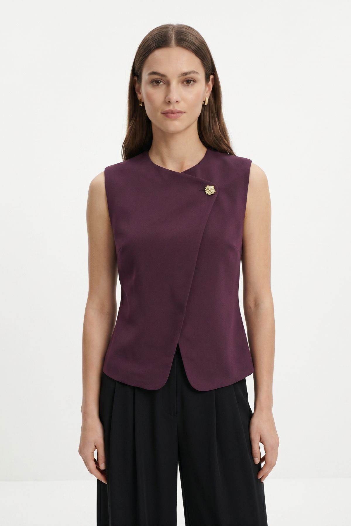 Mürdüm Aksesuar Detaylı Yelek 8371A - RAYS (1)