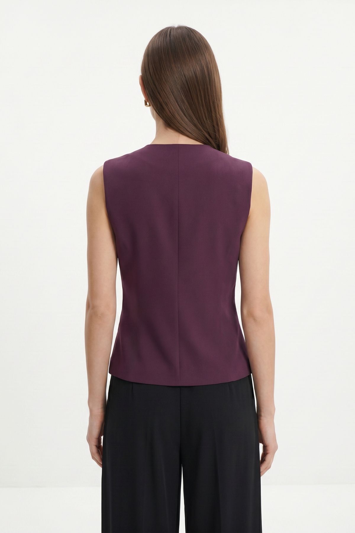 Mürdüm Aksesuar Detaylı Yelek 8371A - 3