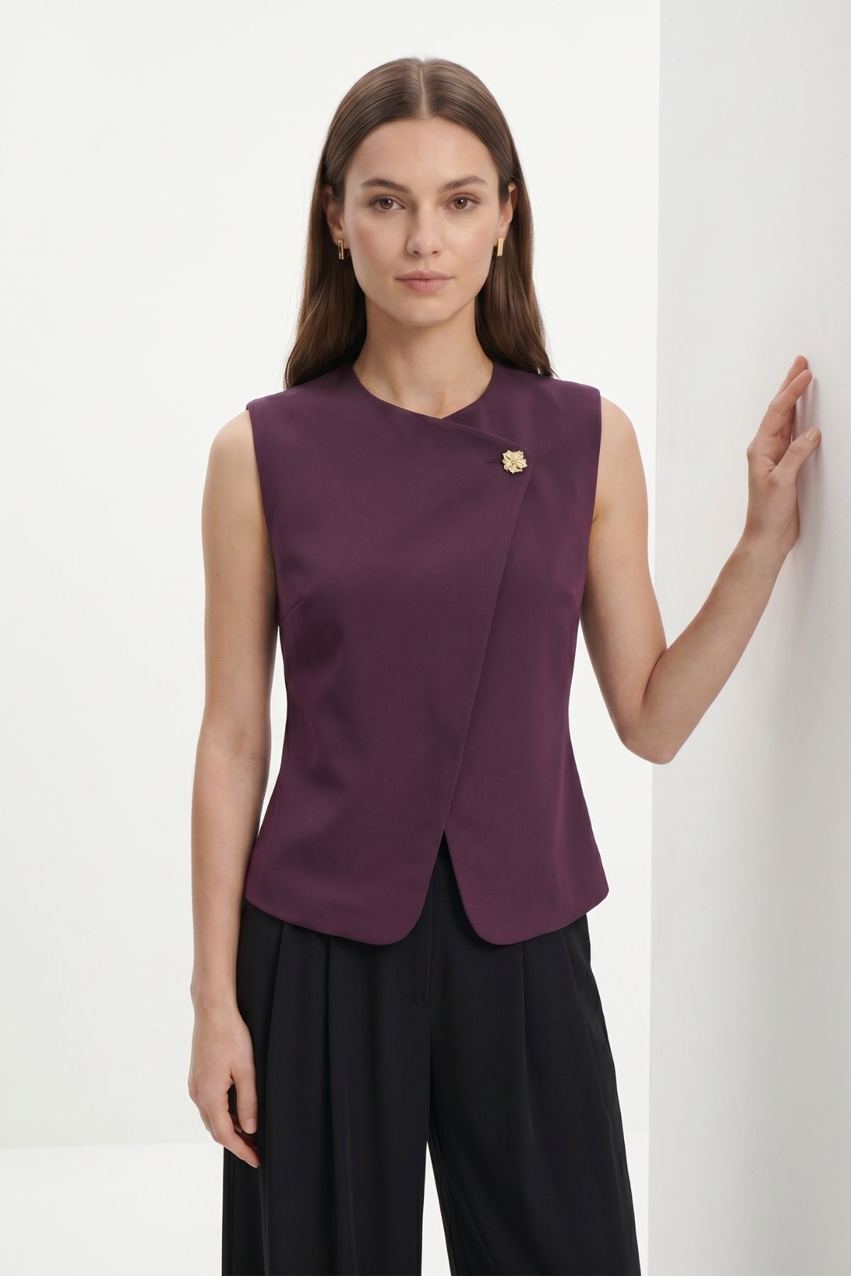 Mürdüm Aksesuar Detaylı Yelek 8371A - RAYS