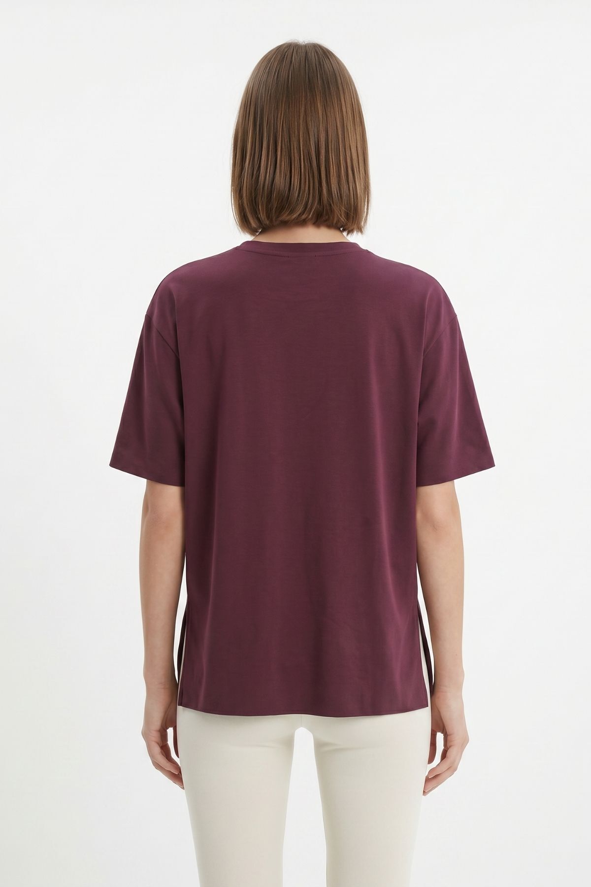 Mürdüm Bisiklet Yaka Salaş Tişört 0474 - 3