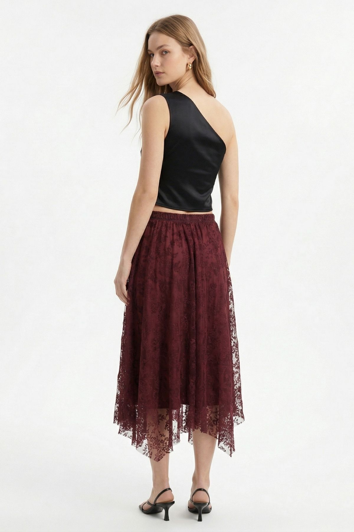 Mürdüm Flok Desen Etek 8455A - RAYS