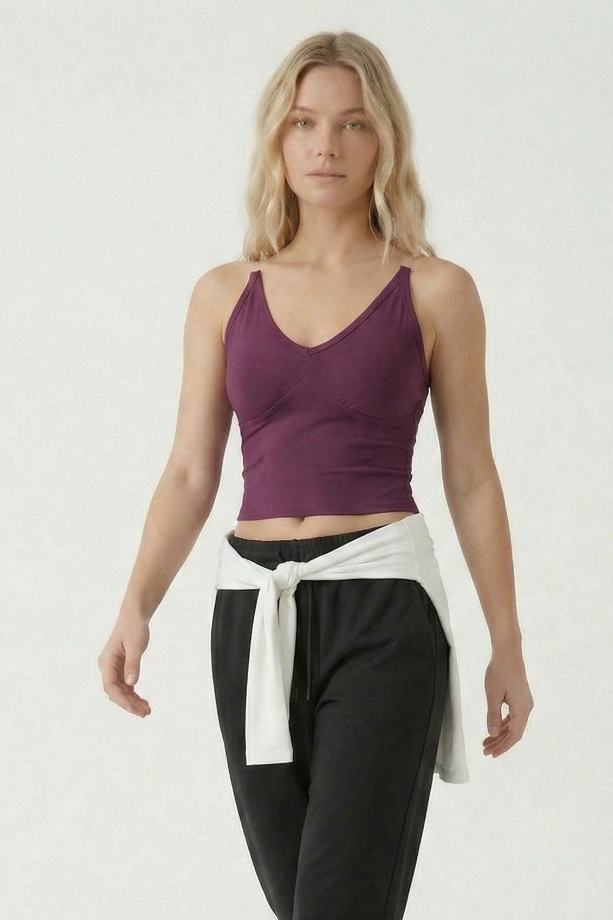 Mürdüm Hayalet Askılı Bluz 9053 - RAYS