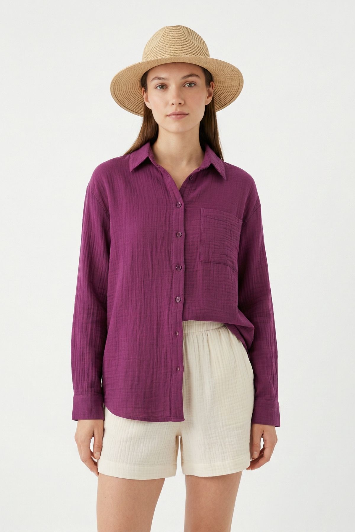 Mürdüm Önü Tek Cepli Gömlek 4697A - RAYS