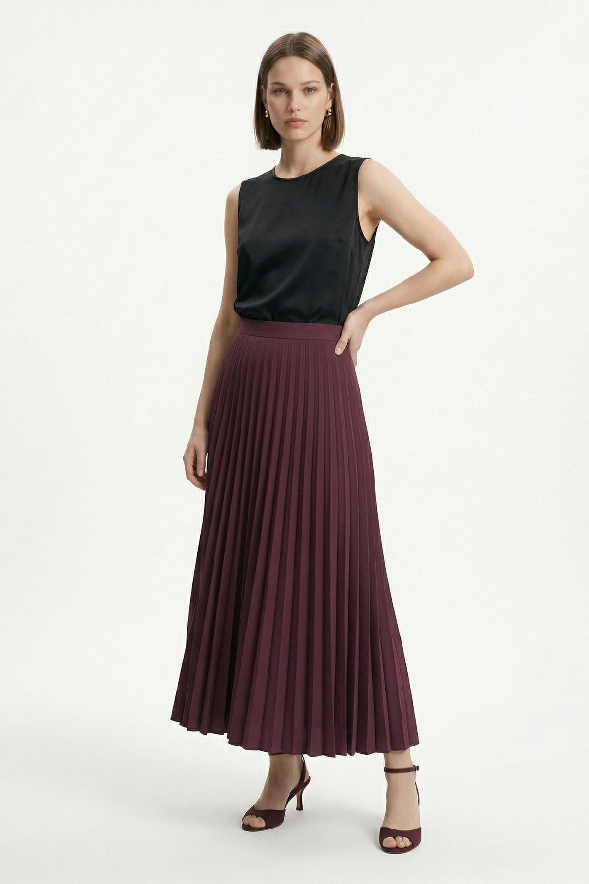 Mürdüm Pileli Uzun Etek 1296 - RAYS