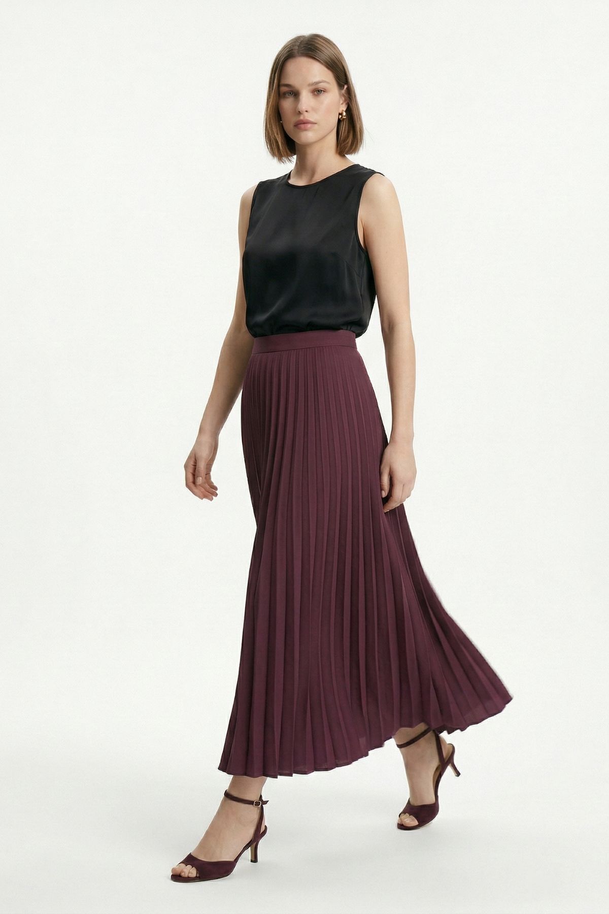 Mürdüm Pileli Uzun Etek 1296 - RAYS (1)