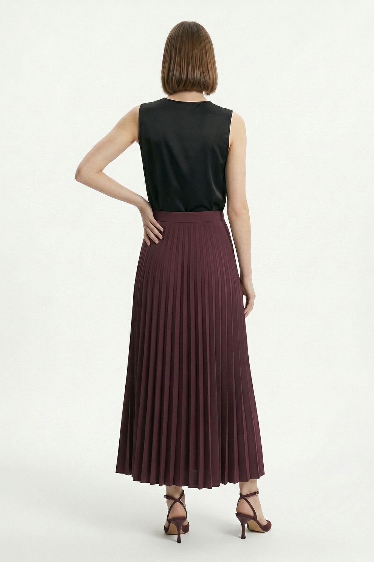 Mürdüm Pileli Uzun Etek 1296 - RAYS