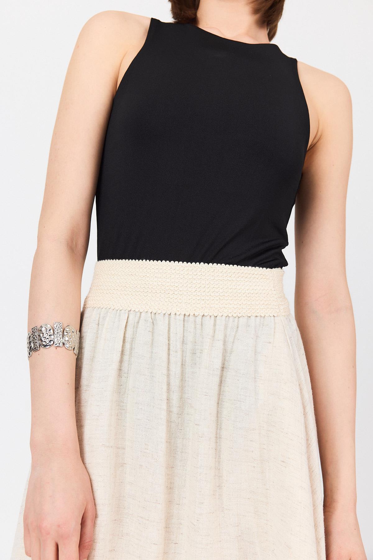 Natural Bel Lastikli Kloş Etek 4718A - 4