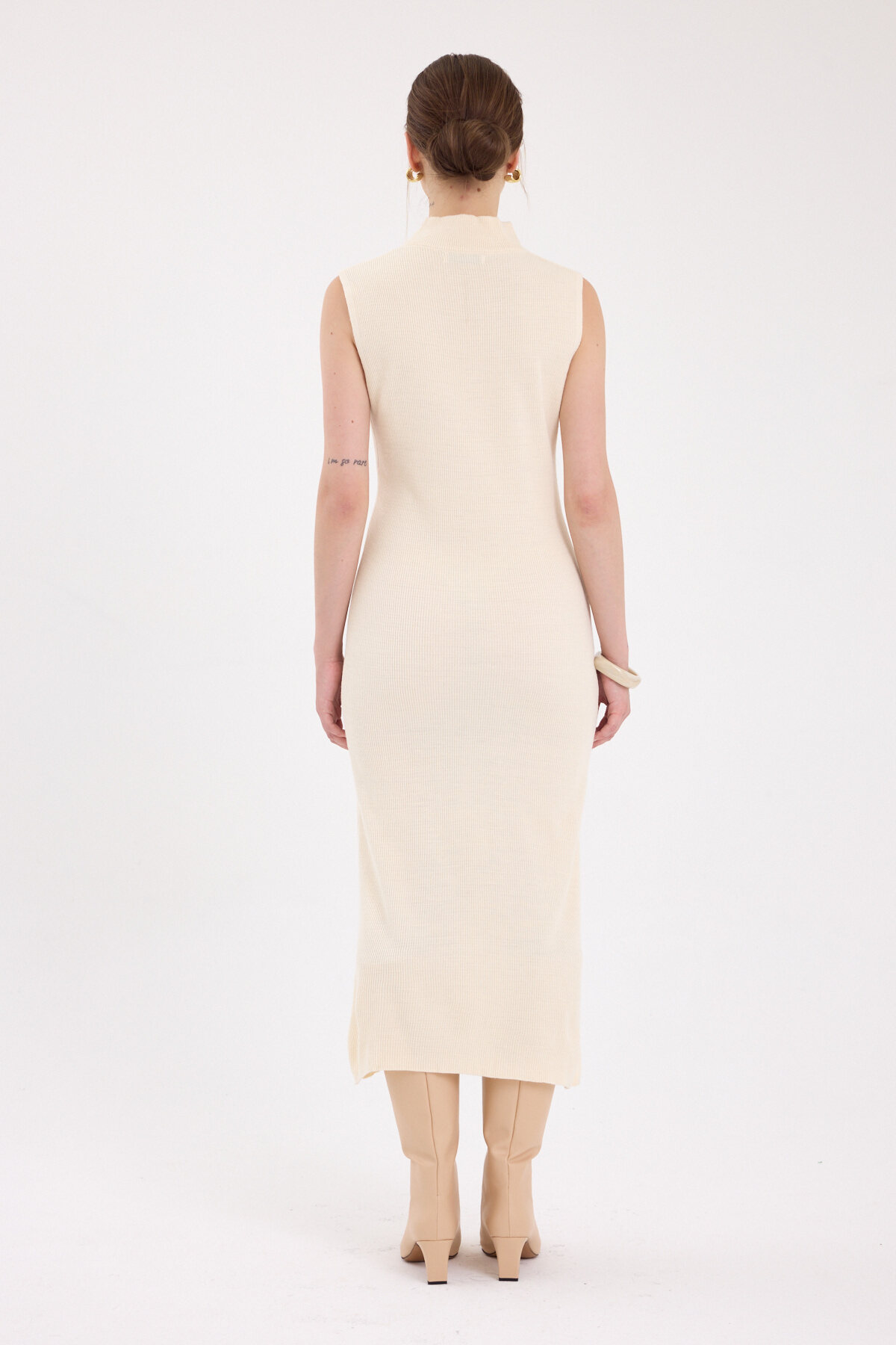 Natural Sıfır Kol Triko Midi Elbise 2232 - 5