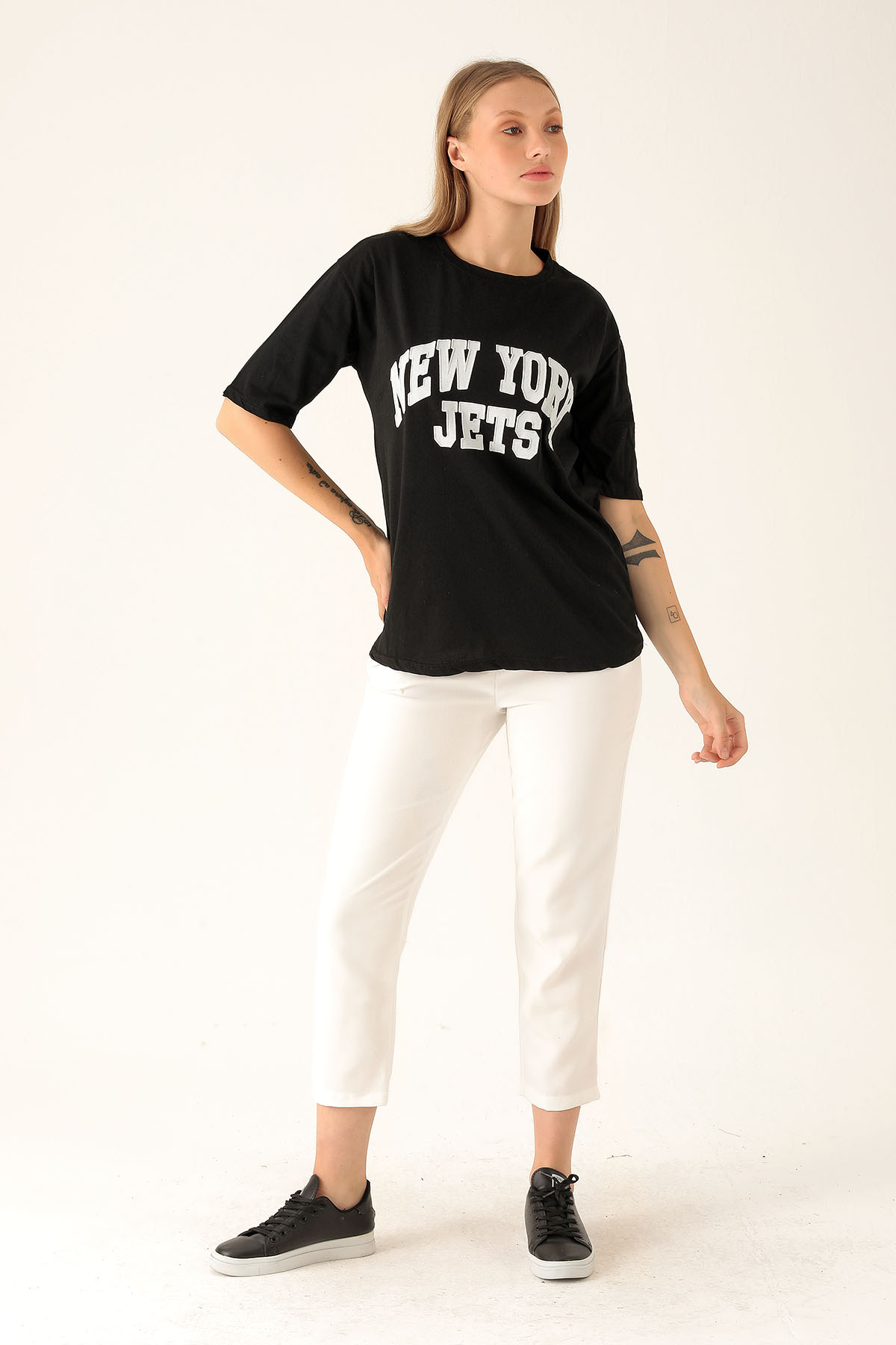 New York Jets Yazılı Tişört - 1544 Siyah - 5