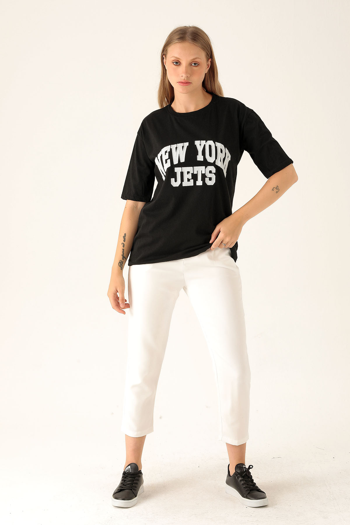 New York Jets Yazılı Tişört - 1544 Siyah - 4