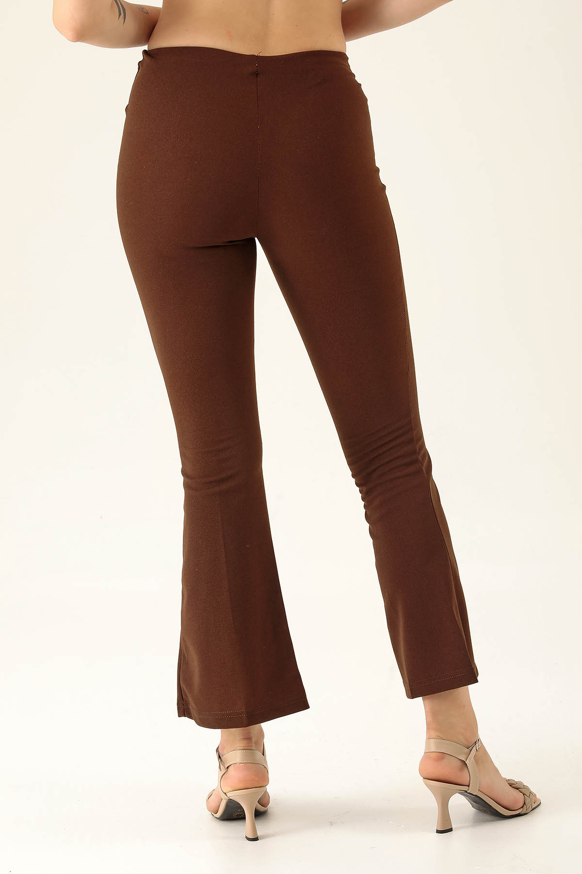 Ön Çima Detaylı İspanyol Bayan Pantolon - 2118 Acı Kahve - 5