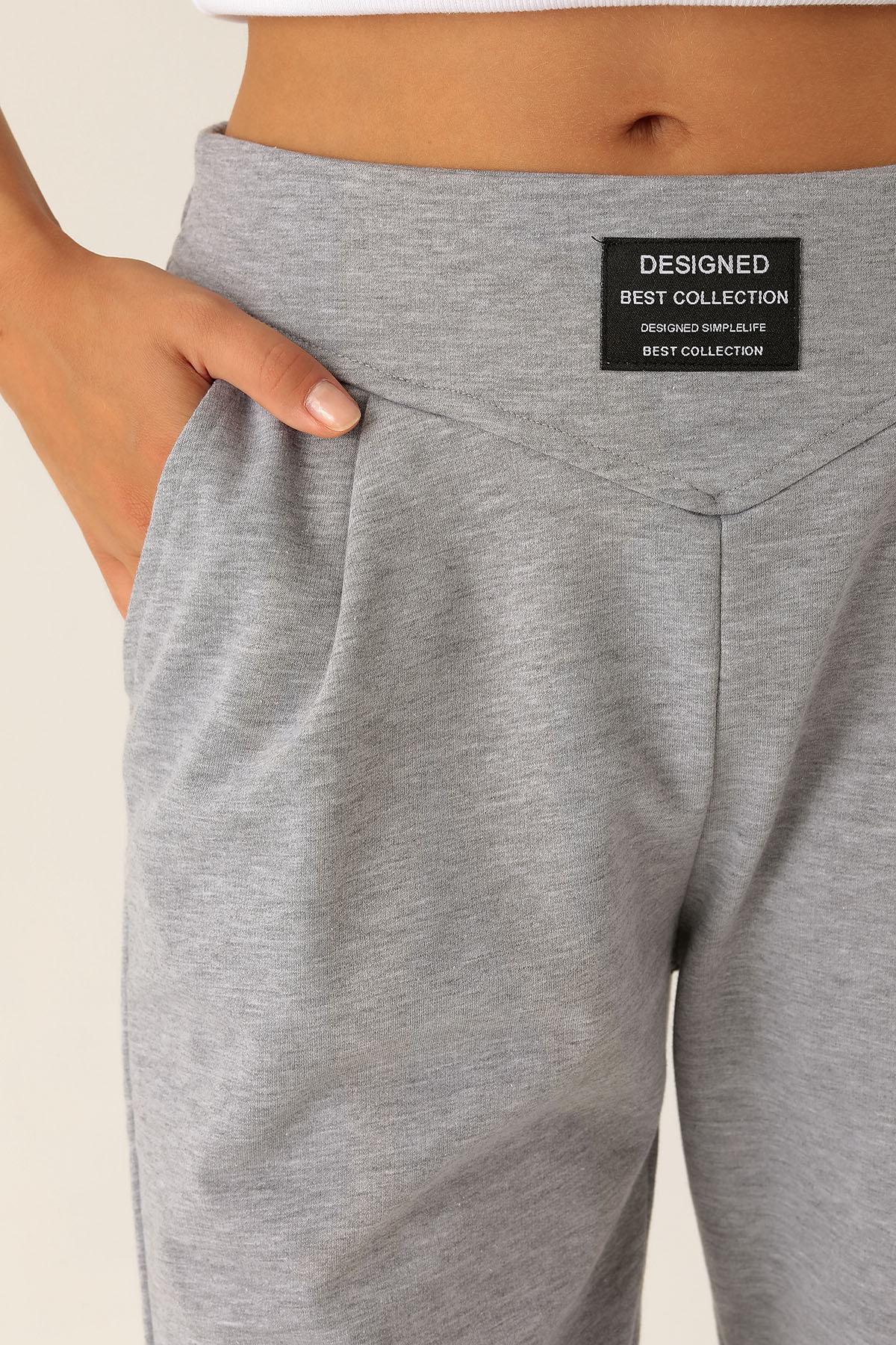 Önü Arma Detay Eşofman - 23374 Gri - 6